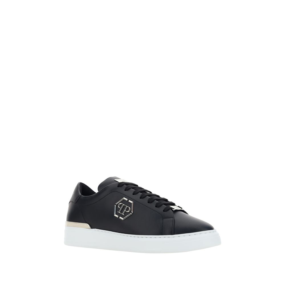 Baskets basses Philipp Plein en cuir de veau noir Bos Taurus