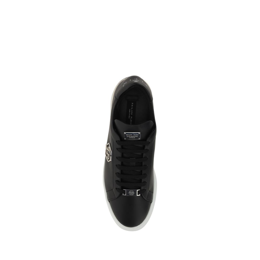 Baskets basses Philipp Plein en cuir de veau noir Bos Taurus