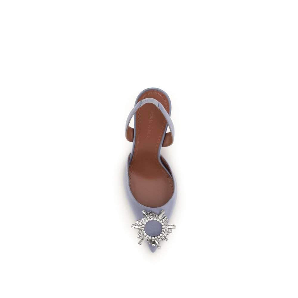 Escarpins à talons hauts en soie violette Amina Muaddi