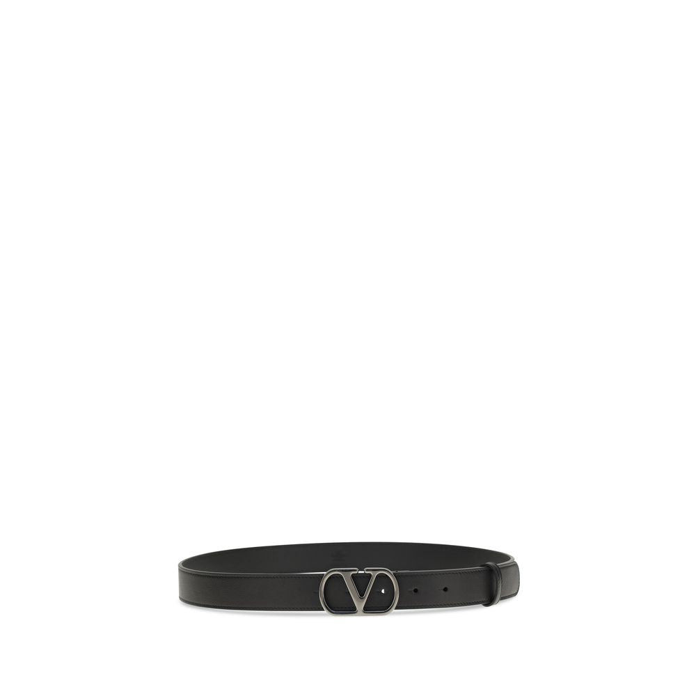 Ceinture Classique Valentino Garavani en Cuir de Veau Noir Bos Taurus