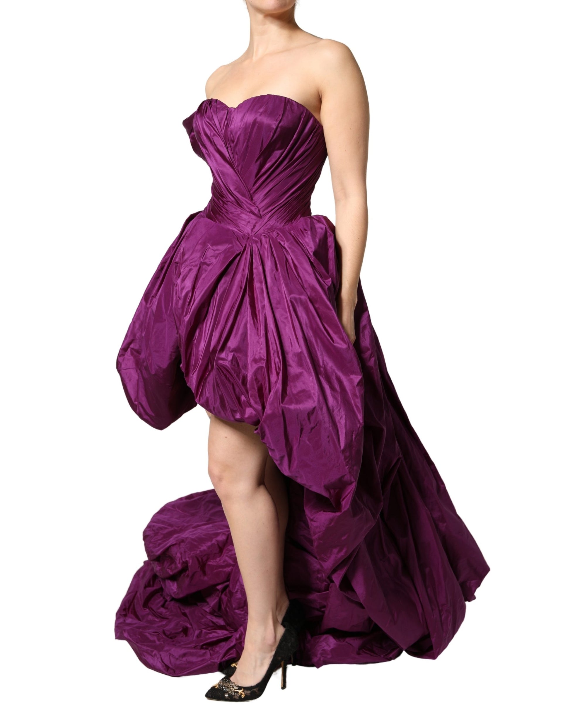 Robe asymétrique évasée bustier violette Dolce & Gabbana