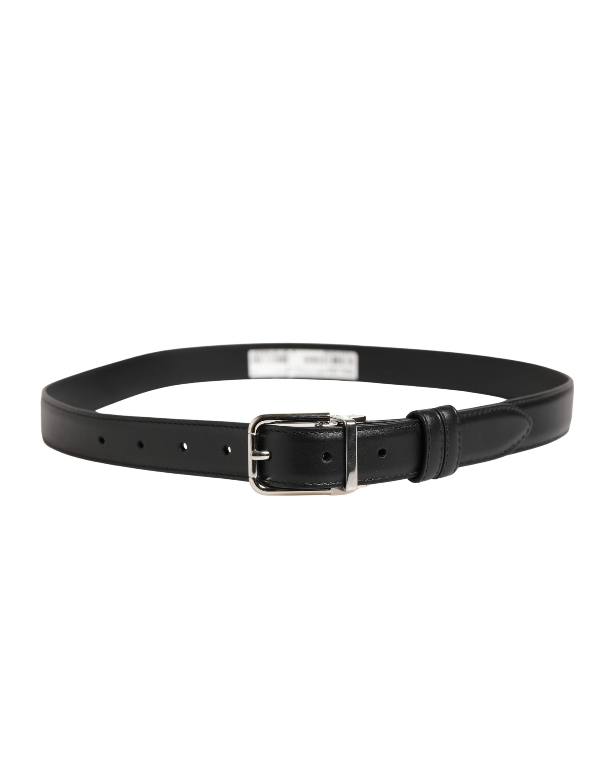 Ceinture Dolce & Gabbana pour homme en cuir noir avec boucle en métal