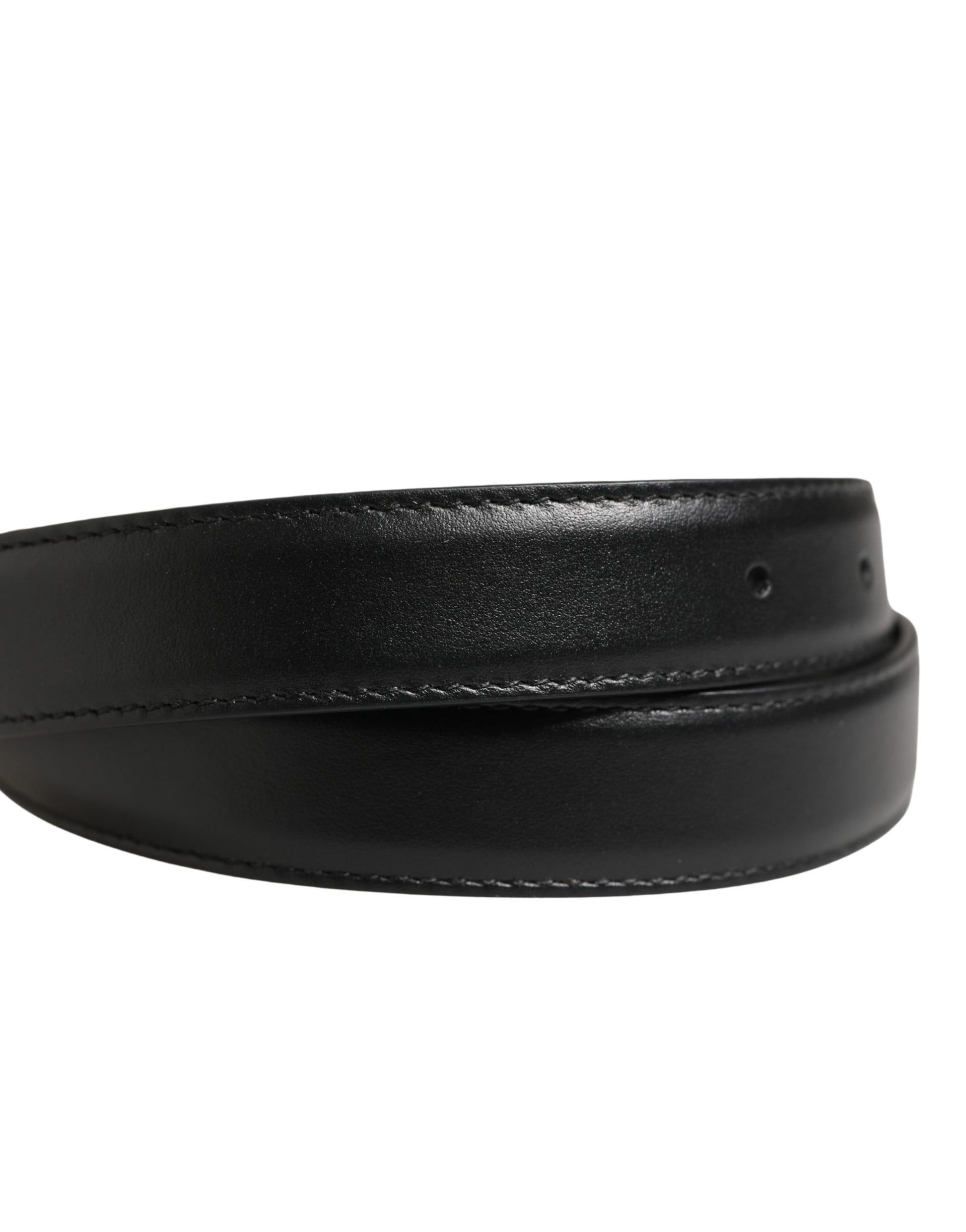 Ceinture Dolce & Gabbana pour homme en cuir noir avec boucle en métal