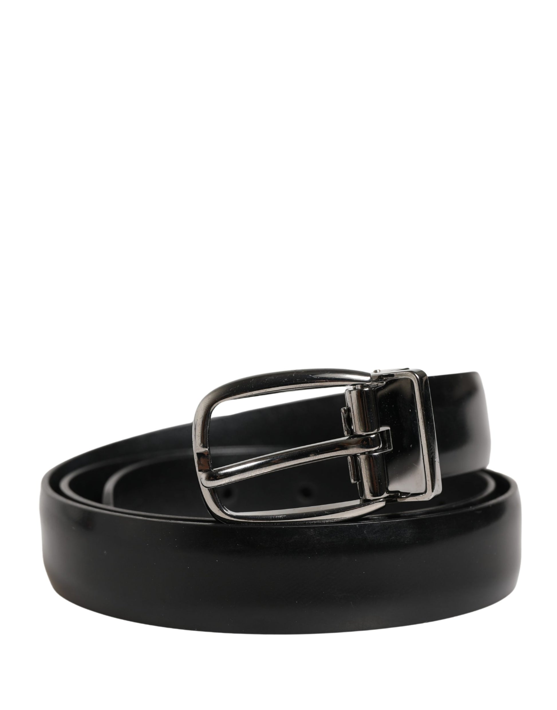 Ceinture Dolce & Gabbana pour homme en cuir noir avec boucle en métal