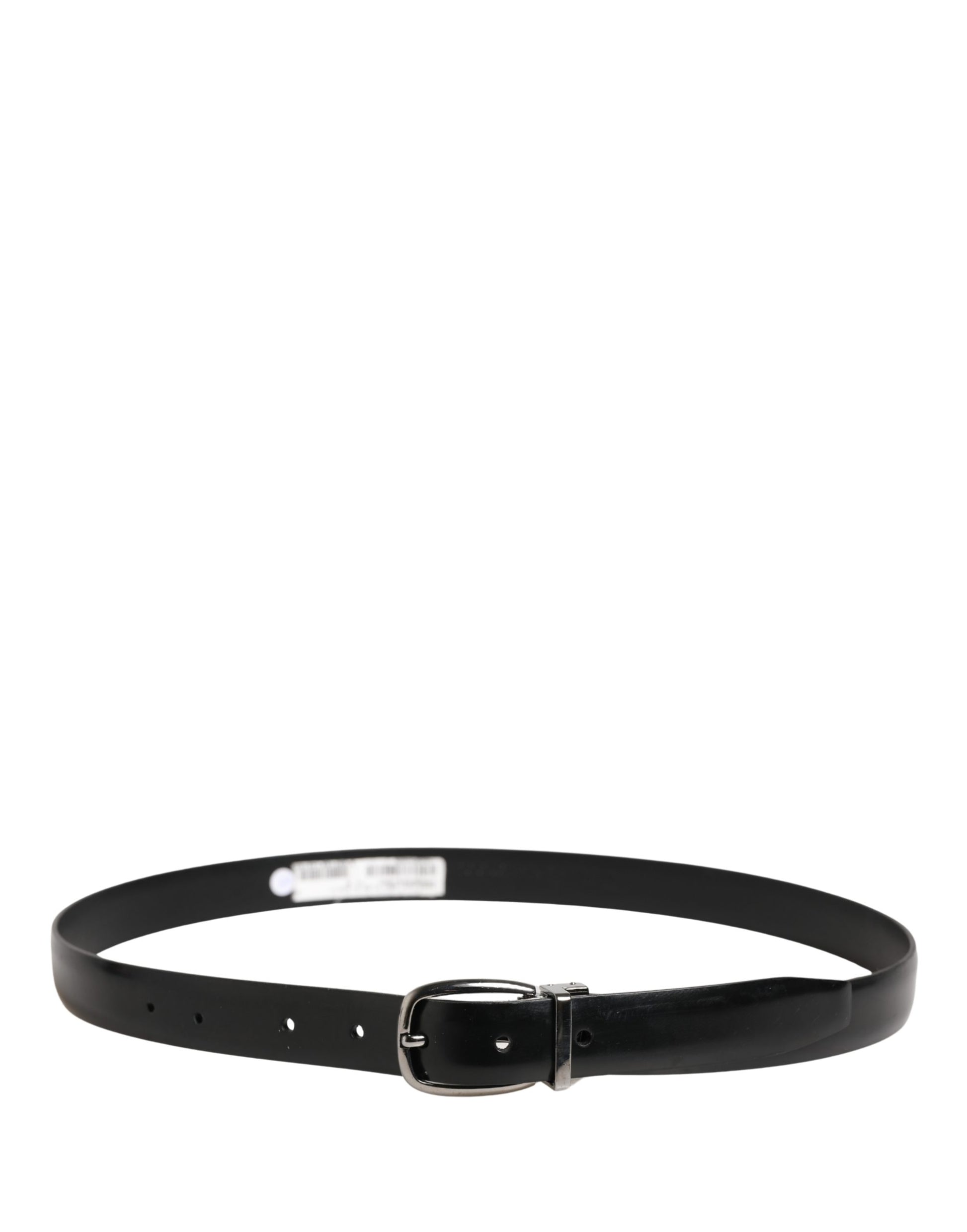 Ceinture Dolce & Gabbana pour homme en cuir noir avec boucle en métal
