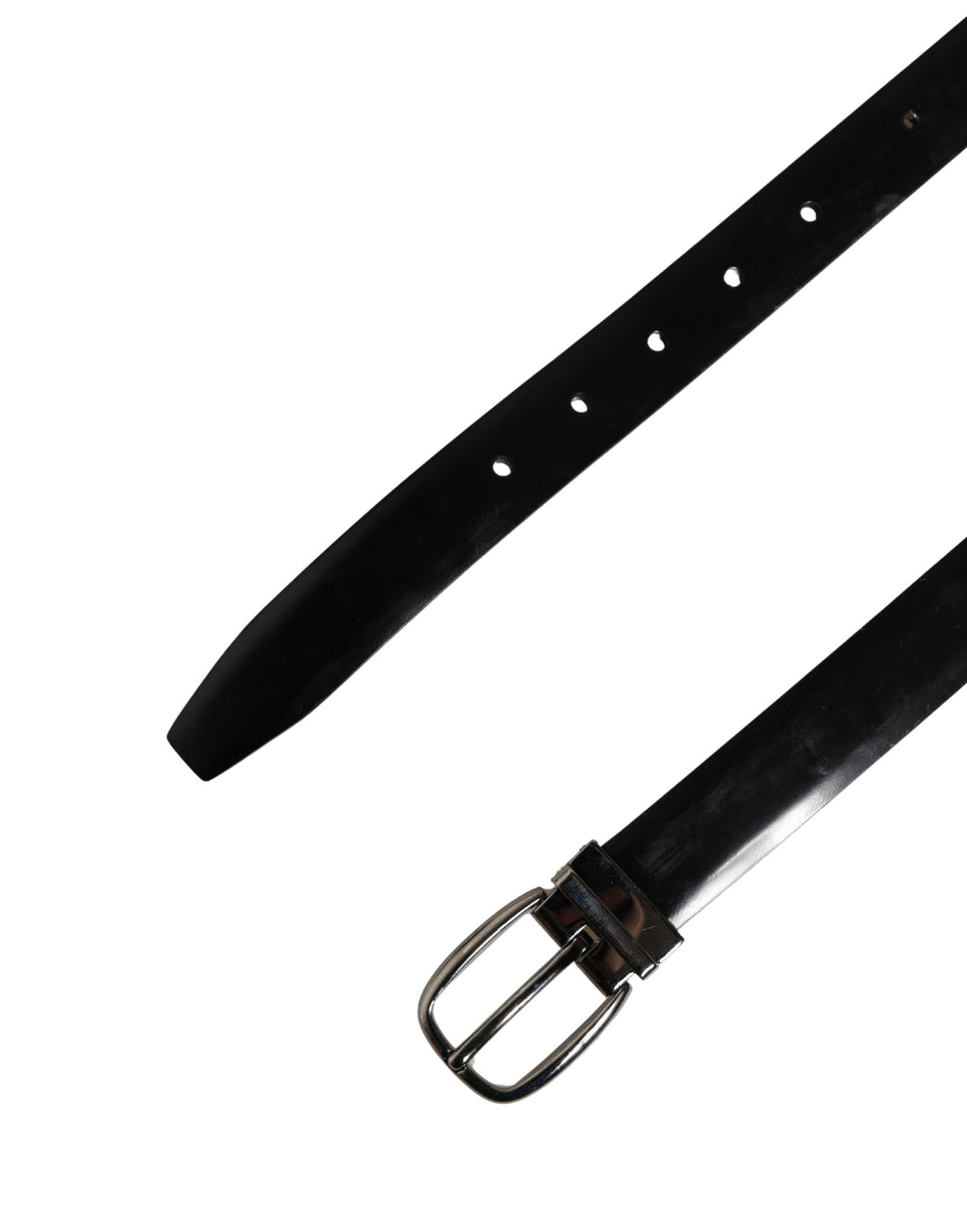 Ceinture Dolce & Gabbana pour homme en cuir noir avec boucle en métal