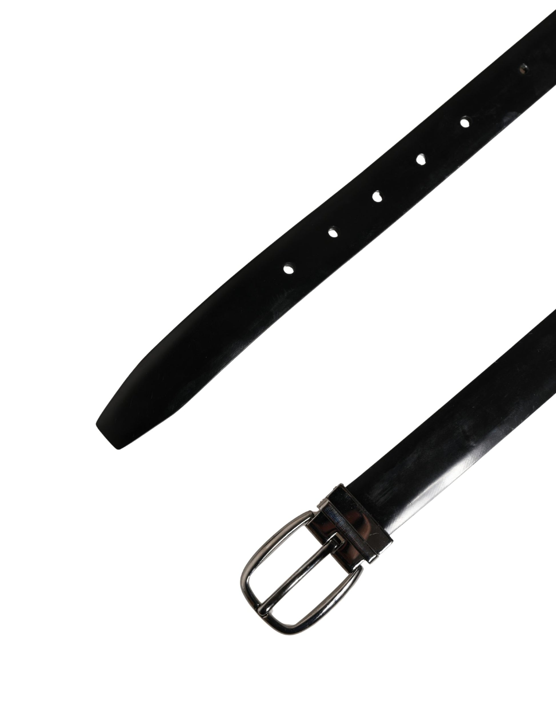 Ceinture Dolce & Gabbana pour homme en cuir noir avec boucle en métal