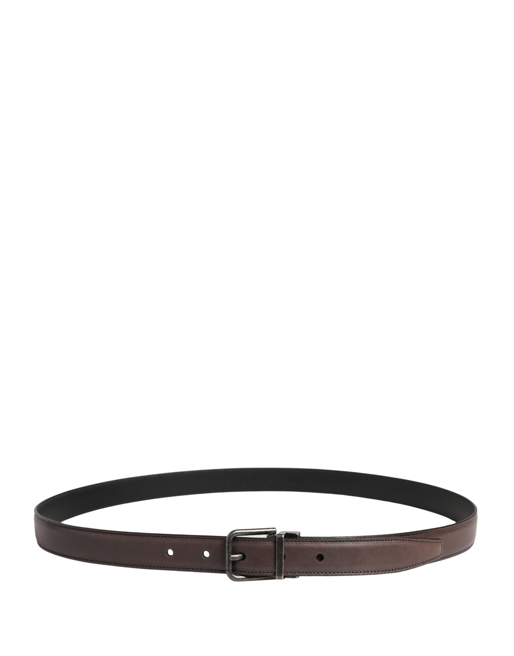 Dolce & Gabbana Ceinture Homme Classique en Cuir Marron à Boucle Métallique