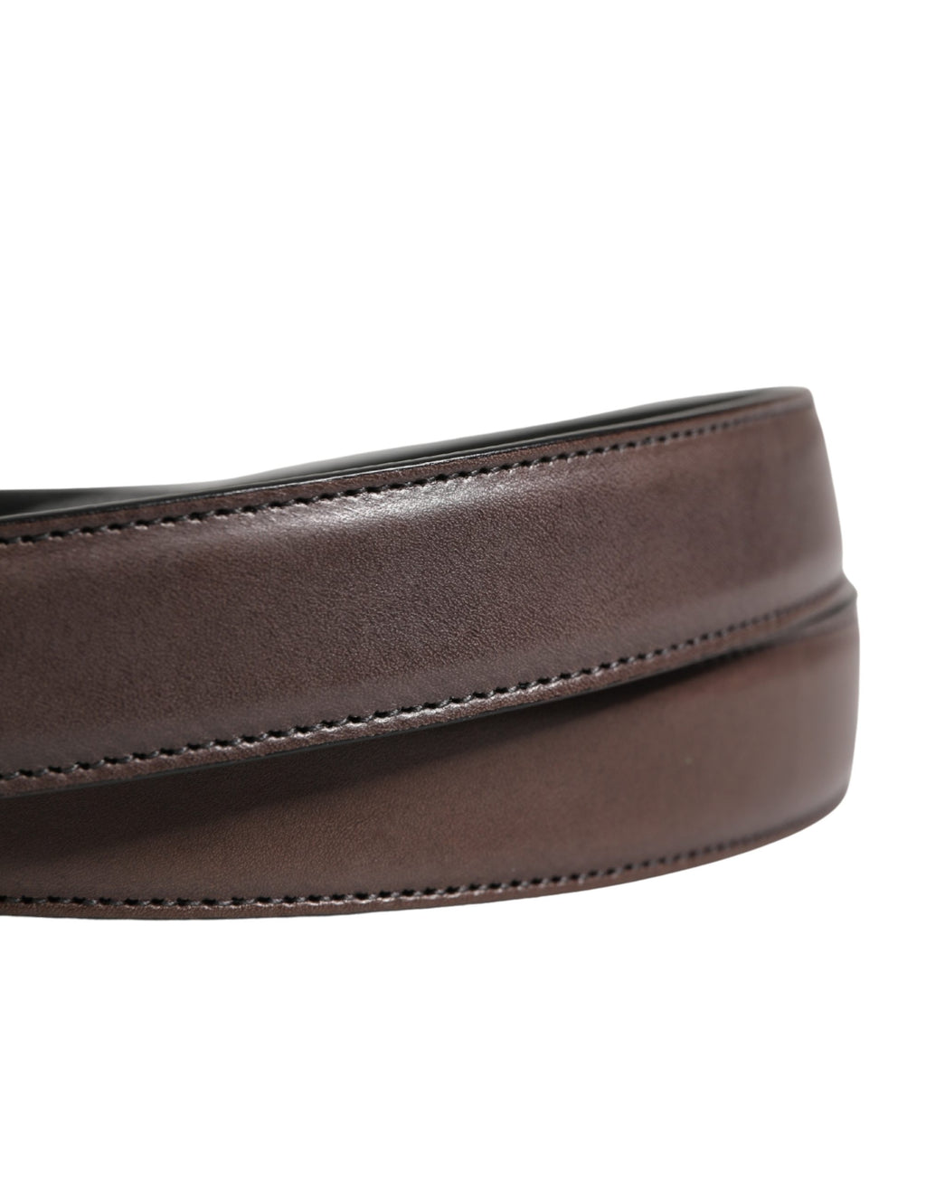 Dolce & Gabbana Ceinture Homme Classique en Cuir Marron à Boucle Métallique