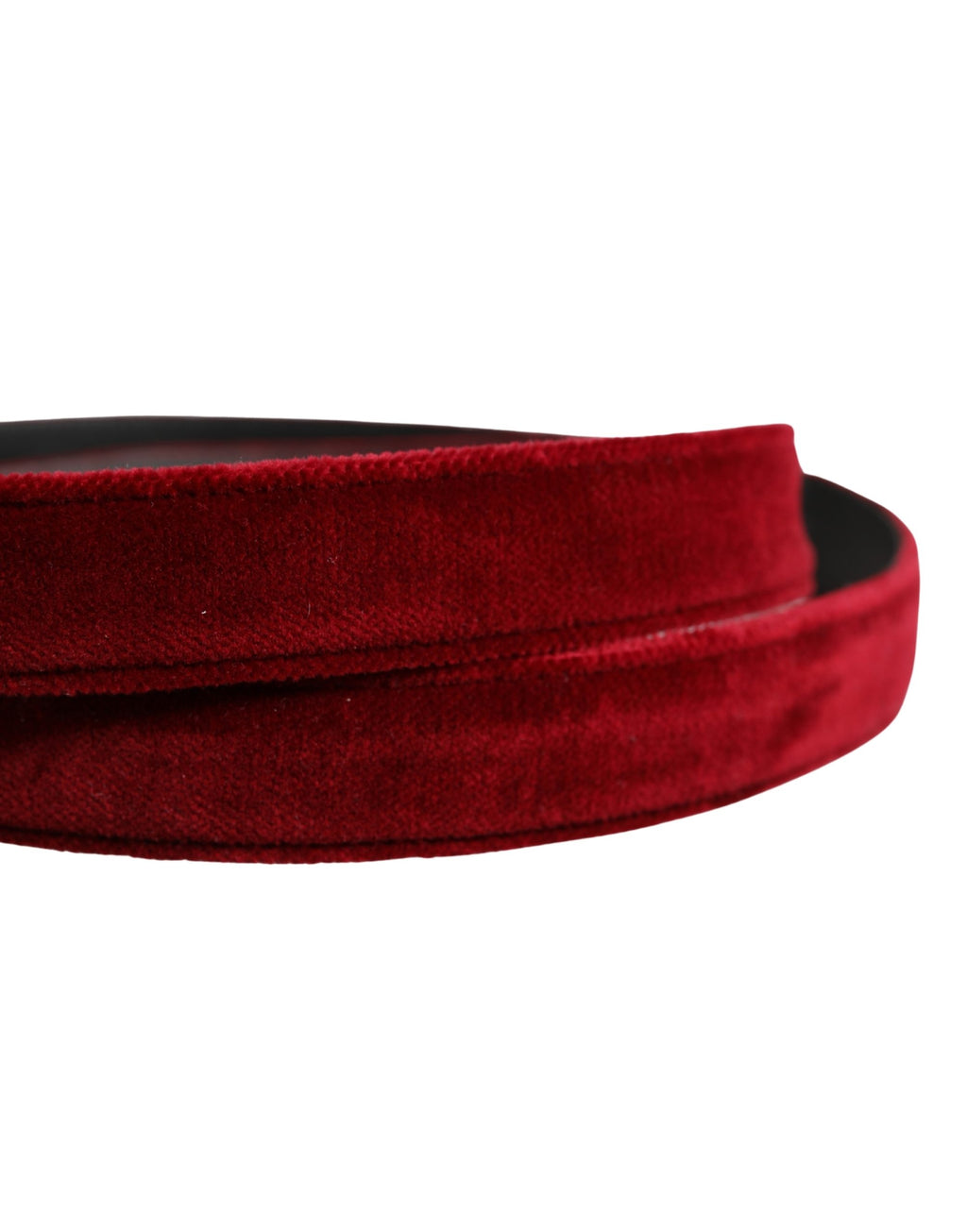 Ceinture Dolce & Gabbana pour homme en velours de coton bordeaux avec boucle en métal