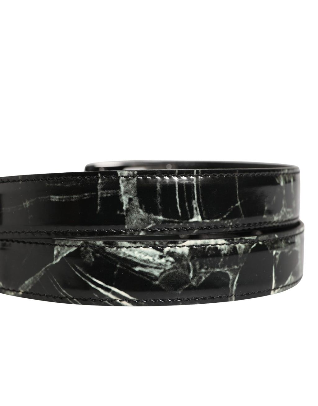 Ceinture en cuir à boucle logo DG Dolce & Gabbana pour homme - Noir Marbre