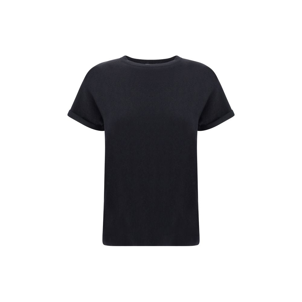 T-shirt en nylon noir Brunello Cucinelli