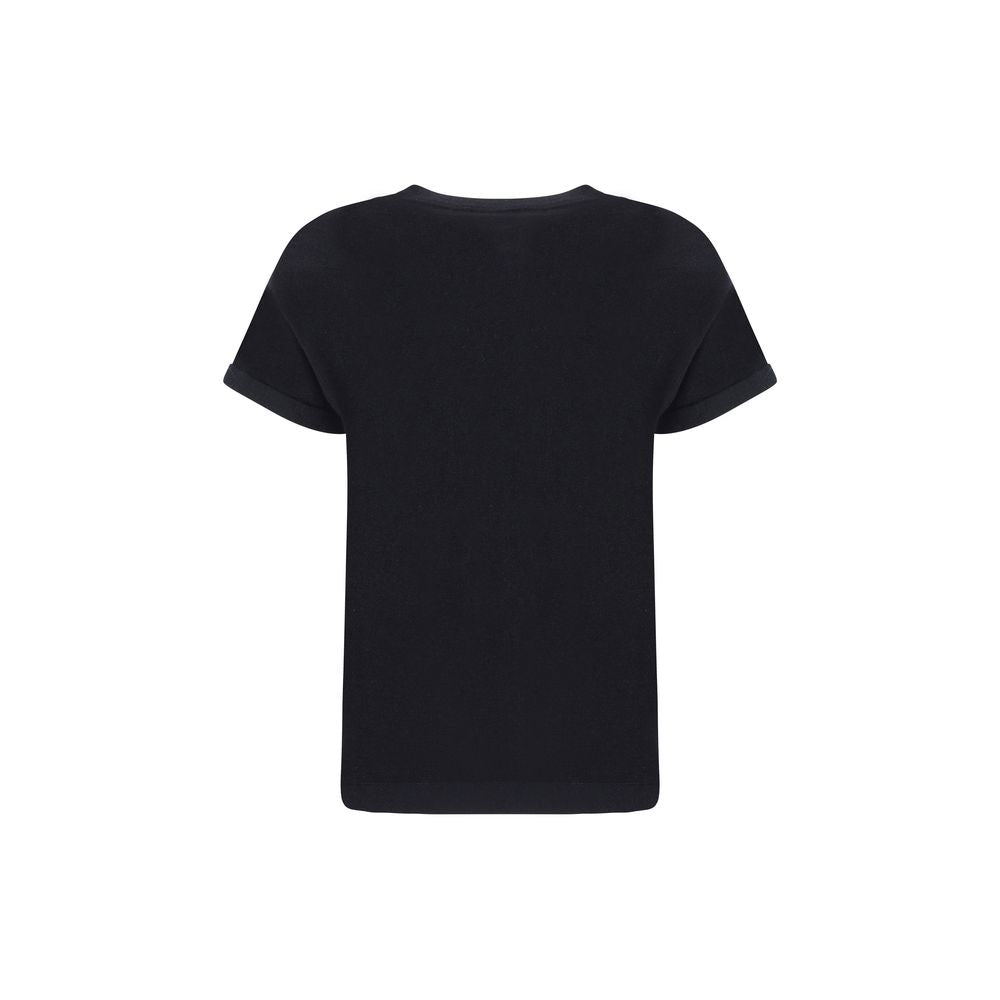 T-shirt en nylon noir Brunello Cucinelli
