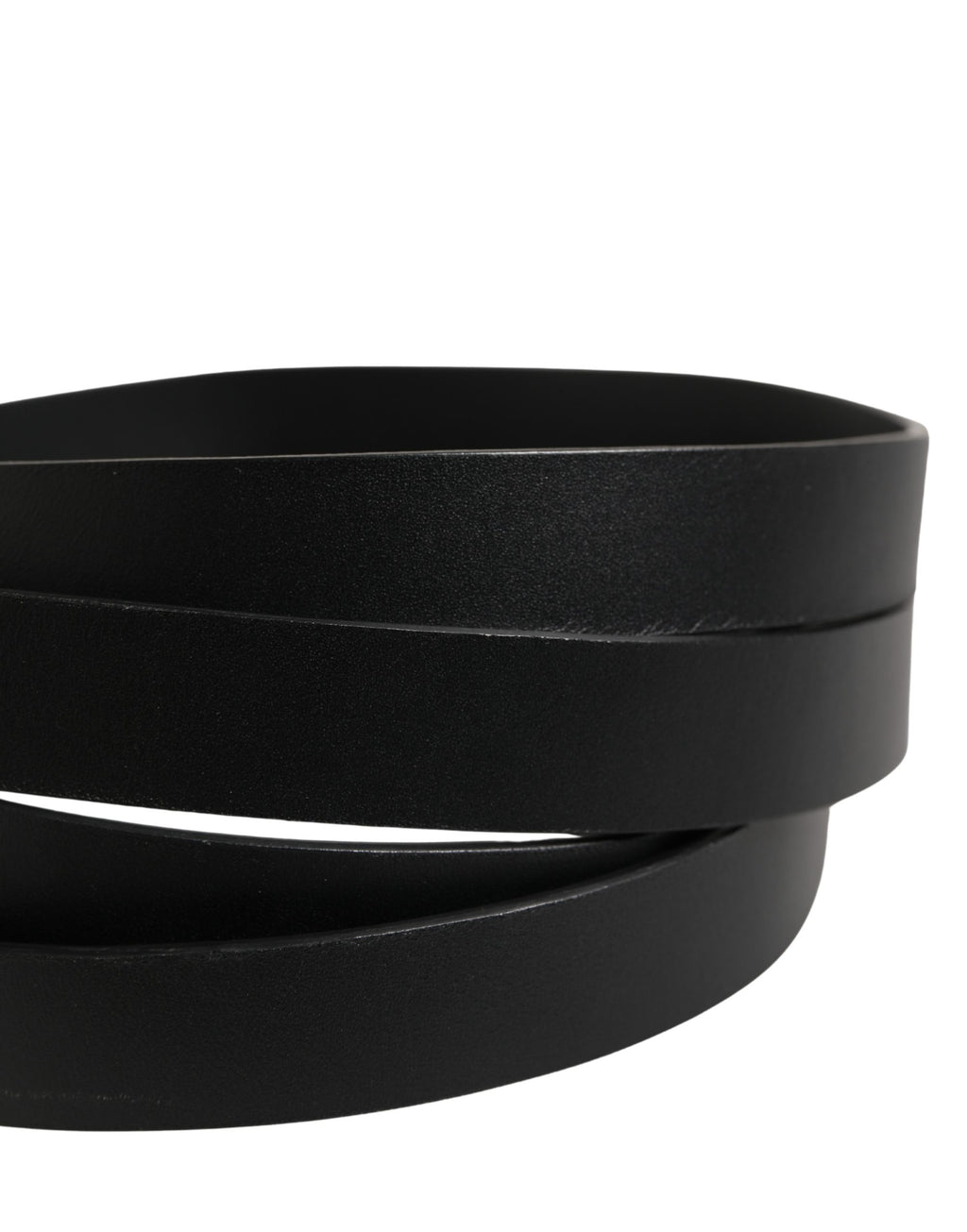 Ceinture Dolce & Gabbana en cuir noir à double sangle et boucle argentée