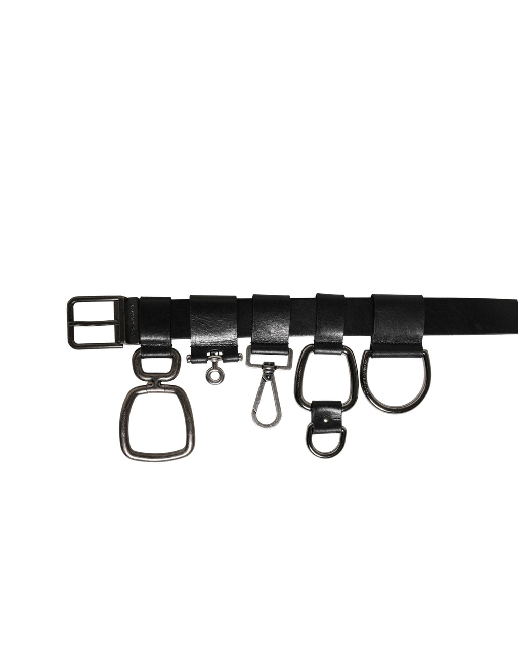 Ceinture Dolce & Gabbana en Cuir de Veau Noir avec Boucle en Métal Argenté