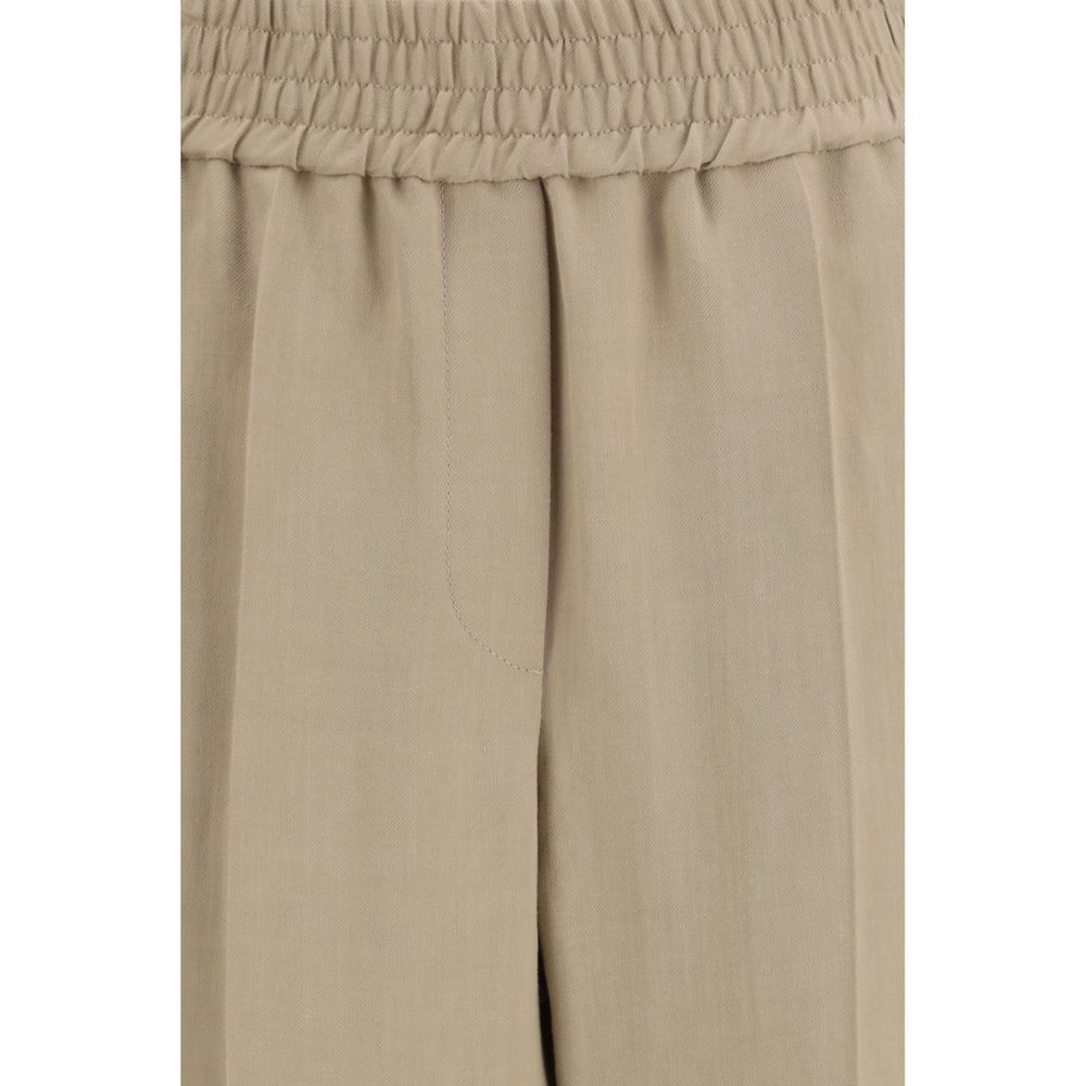 Brunello Cucinelli Pantalon décontracté beige en viscose