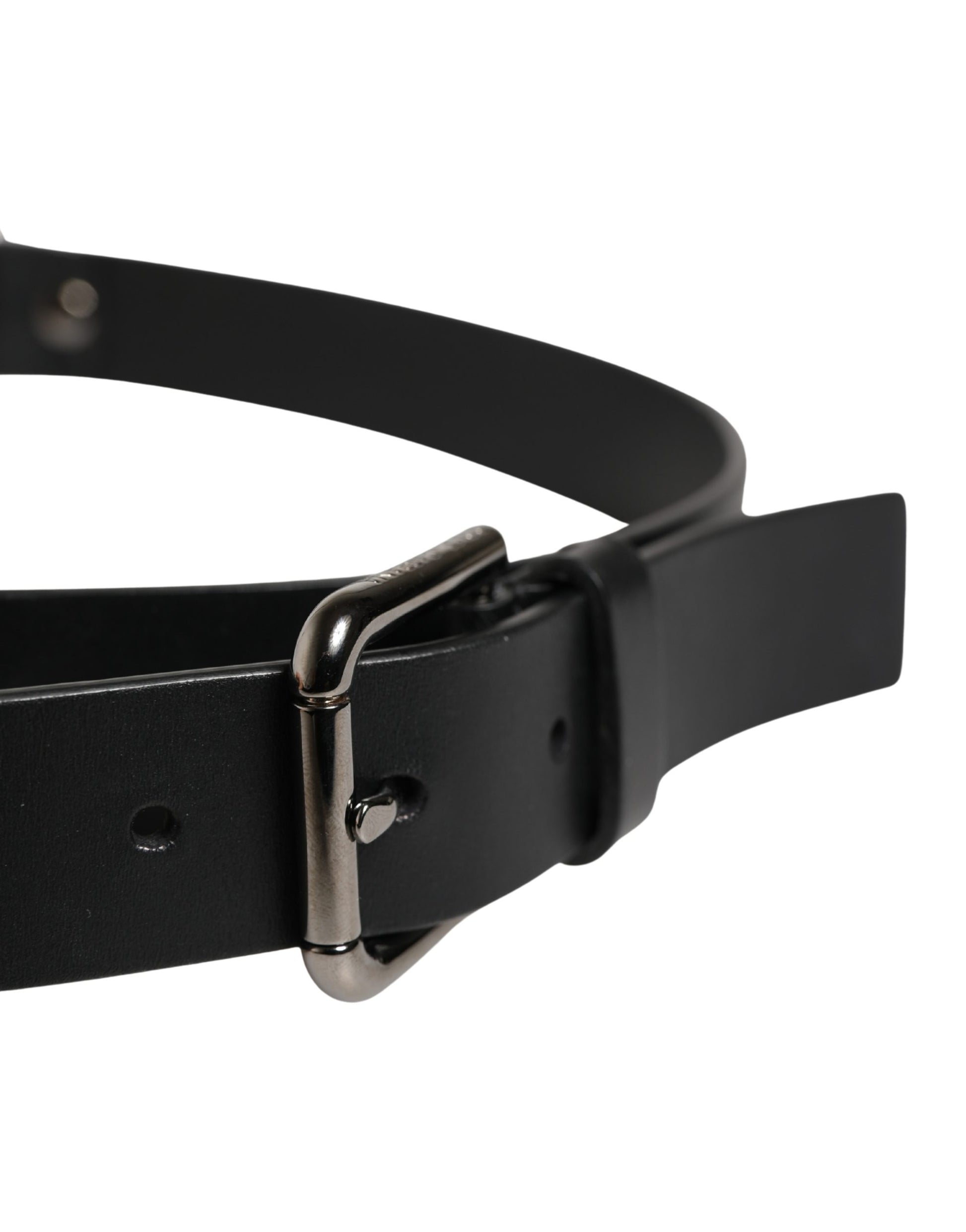 Ceinture Dolce & Gabbana Homme en Cuir de Veau Noir avec Boucle en Métal