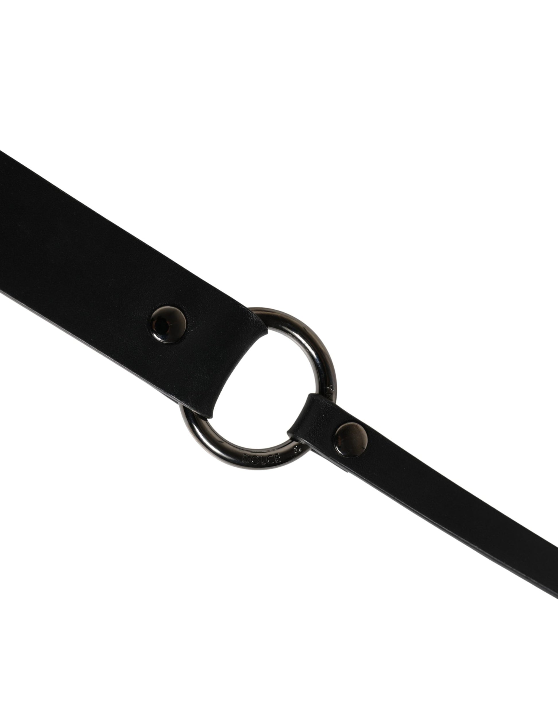 Ceinture Dolce & Gabbana Homme en Cuir de Veau Noir avec Boucle en Métal