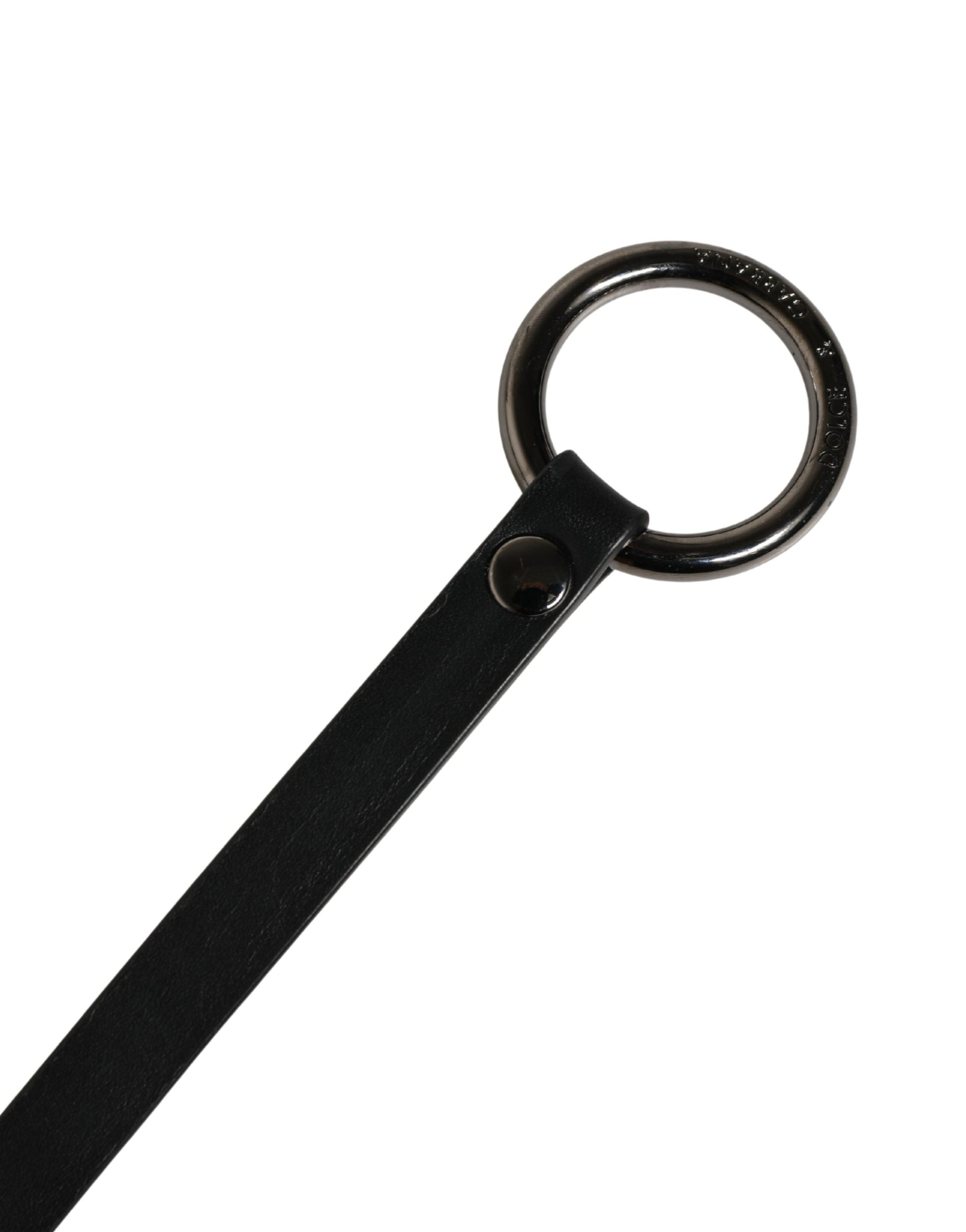 Ceinture Dolce & Gabbana Homme en Cuir de Veau Noir avec Boucle en Métal