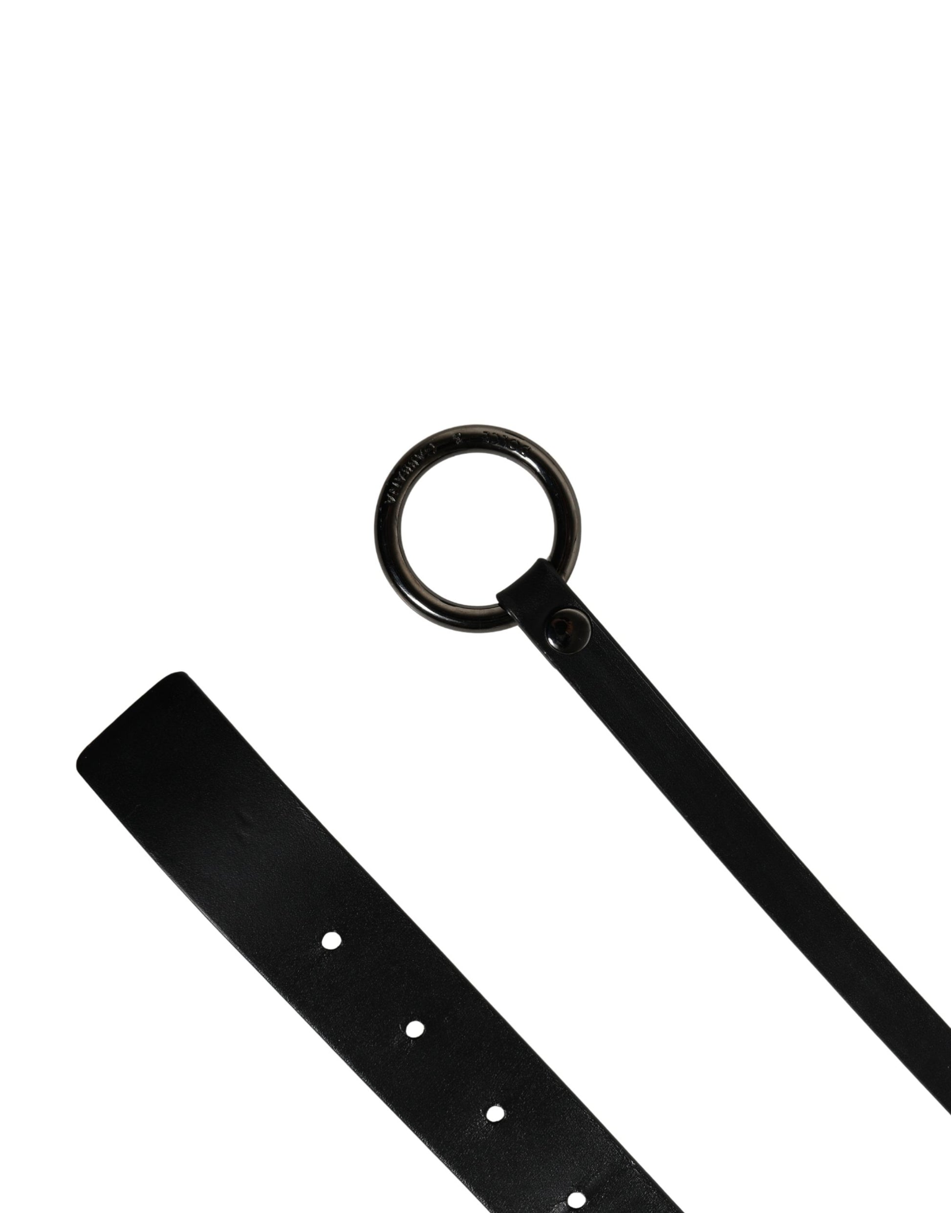 Ceinture Dolce & Gabbana Homme en Cuir de Veau Noir avec Boucle en Métal