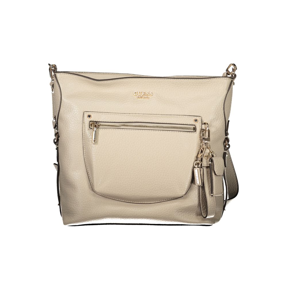Sac à main femme en polyuréthane beige Guess Jeans