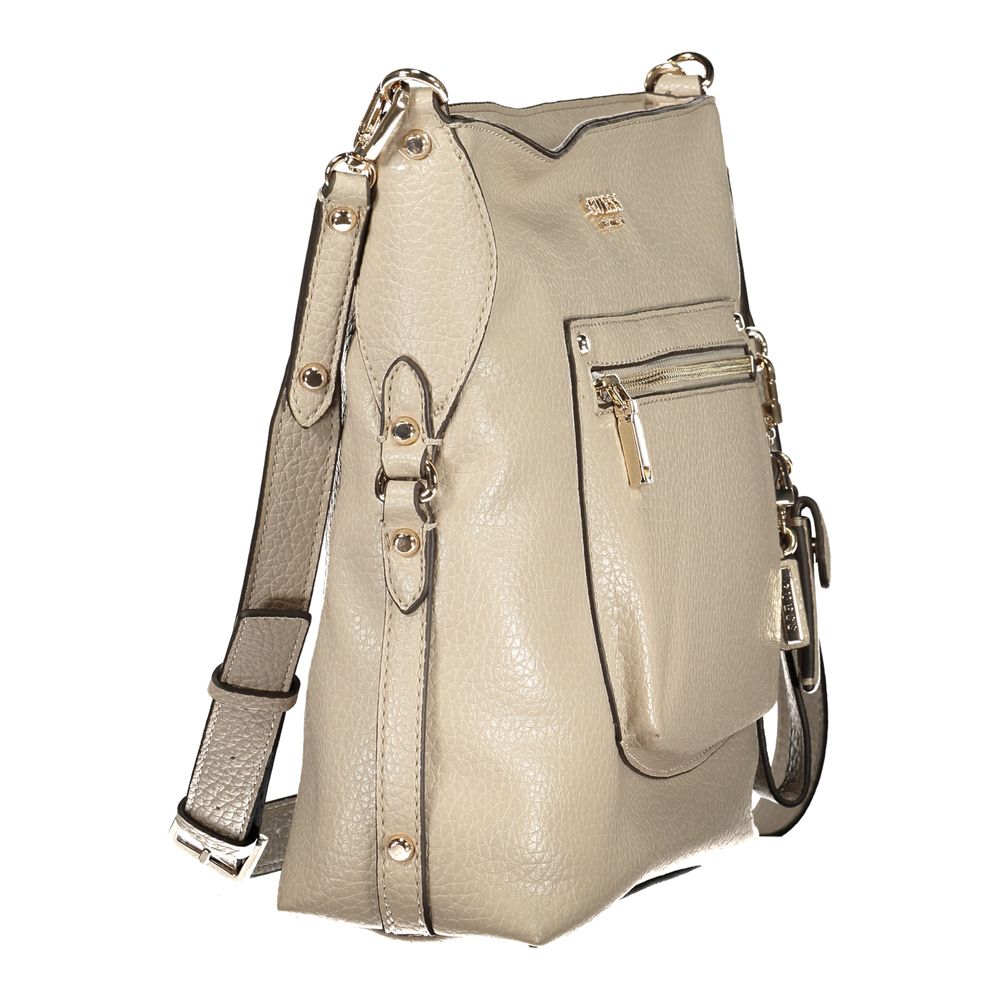 Sac à main femme en polyuréthane beige Guess Jeans