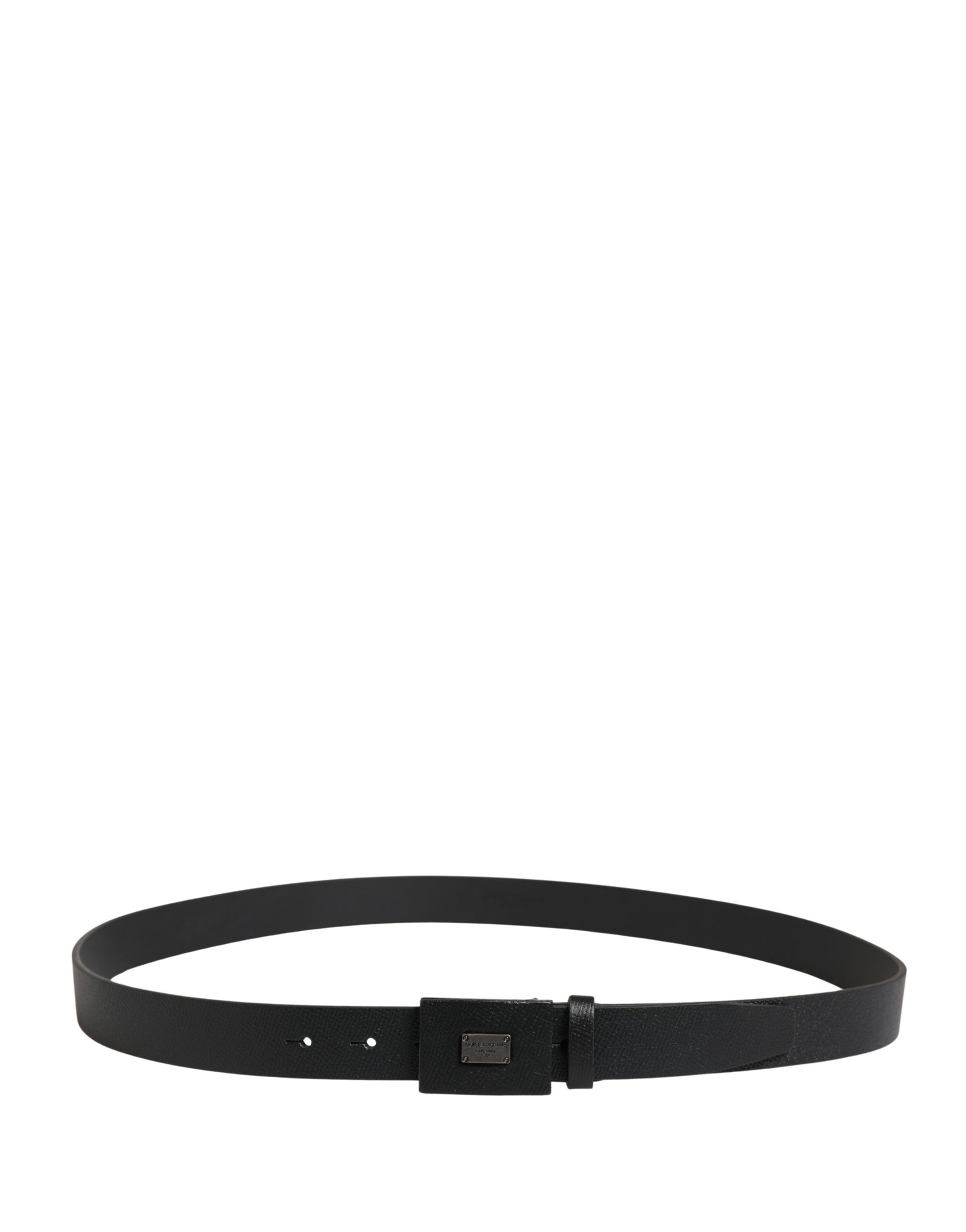 Ceinture Dolce & Gabbana en cuir de veau noir à boucle carrée pour homme