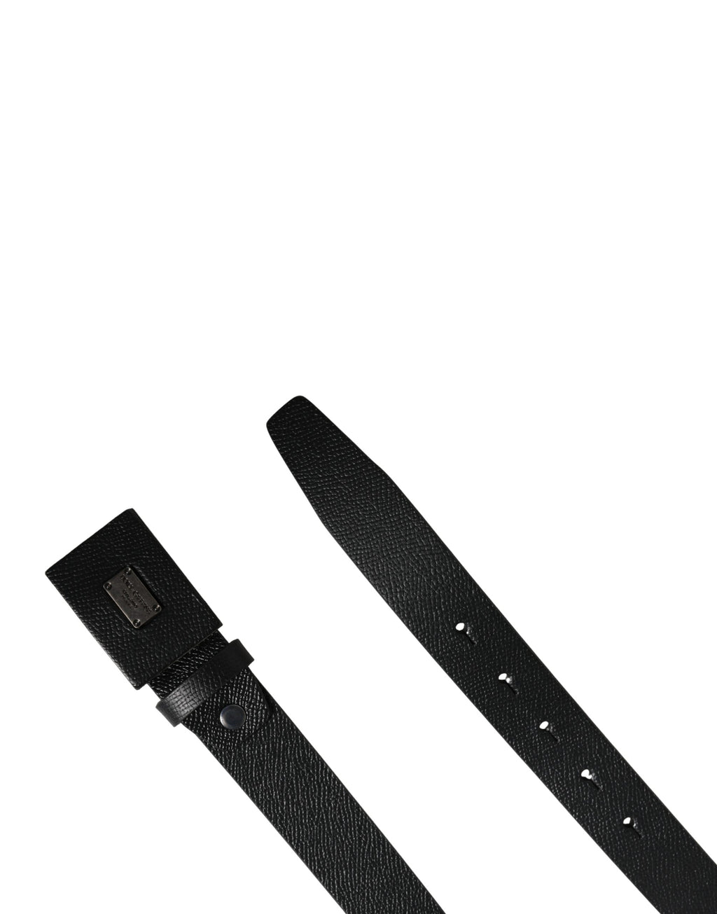 Ceinture Dolce & Gabbana en cuir de veau noir à boucle carrée pour homme