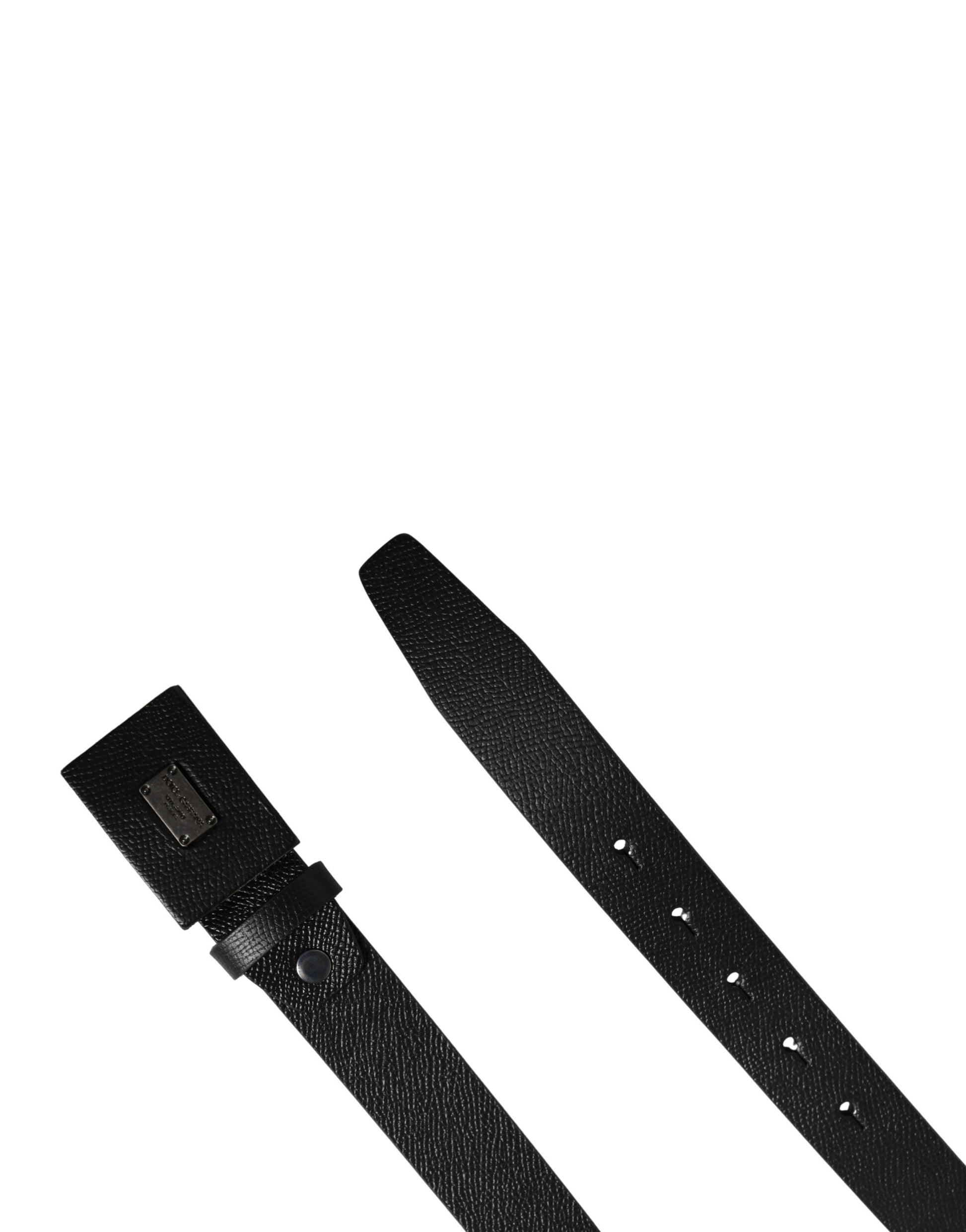 Ceinture Dolce & Gabbana en cuir de veau noir à boucle carrée pour homme