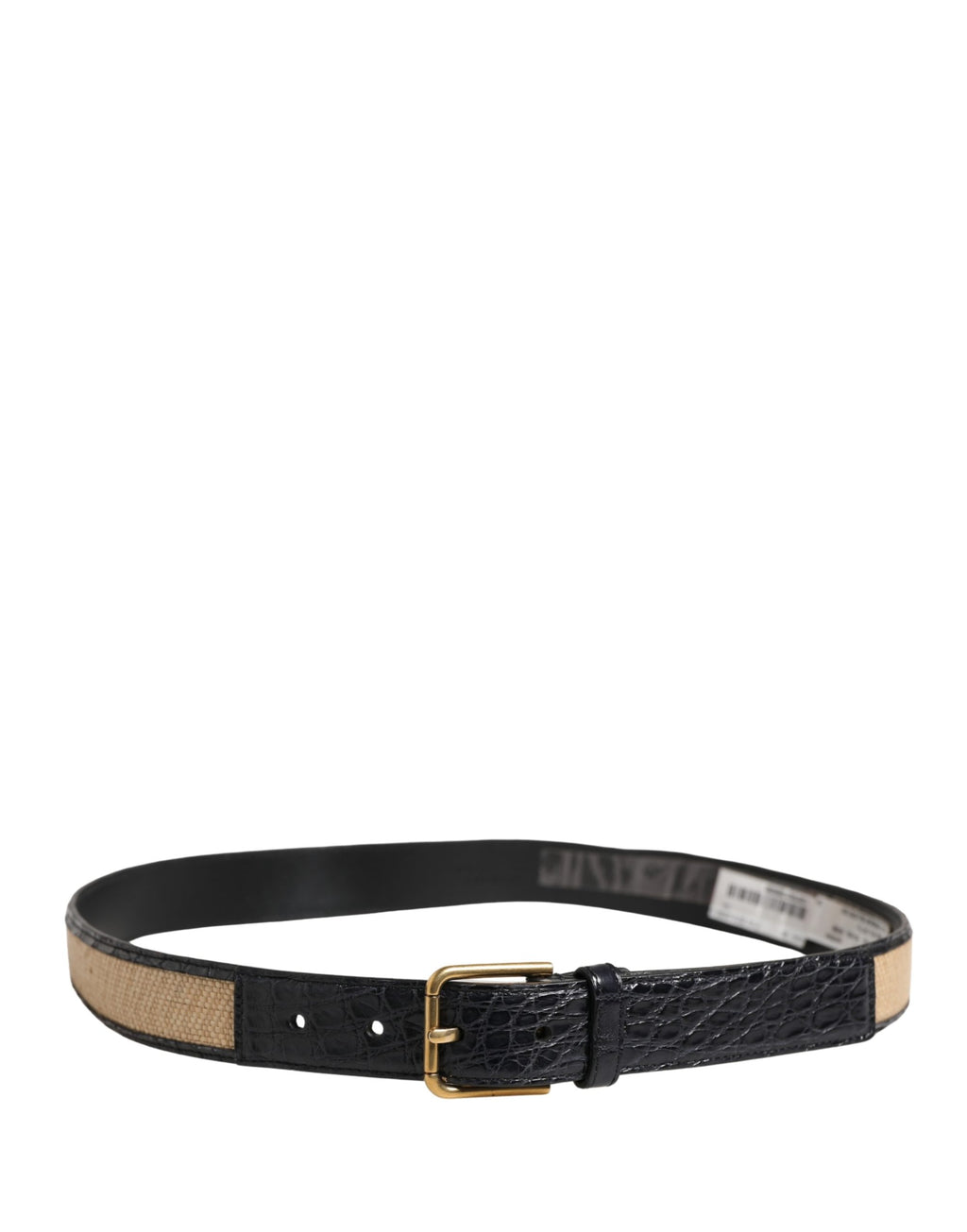Ceinture Dolce & Gabbana pour homme en cuir tressé beige avec boucle en métal