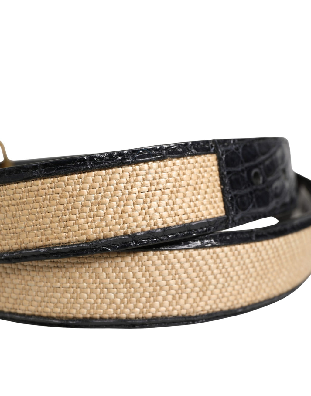 Ceinture Dolce & Gabbana pour homme en cuir tressé beige avec boucle en métal