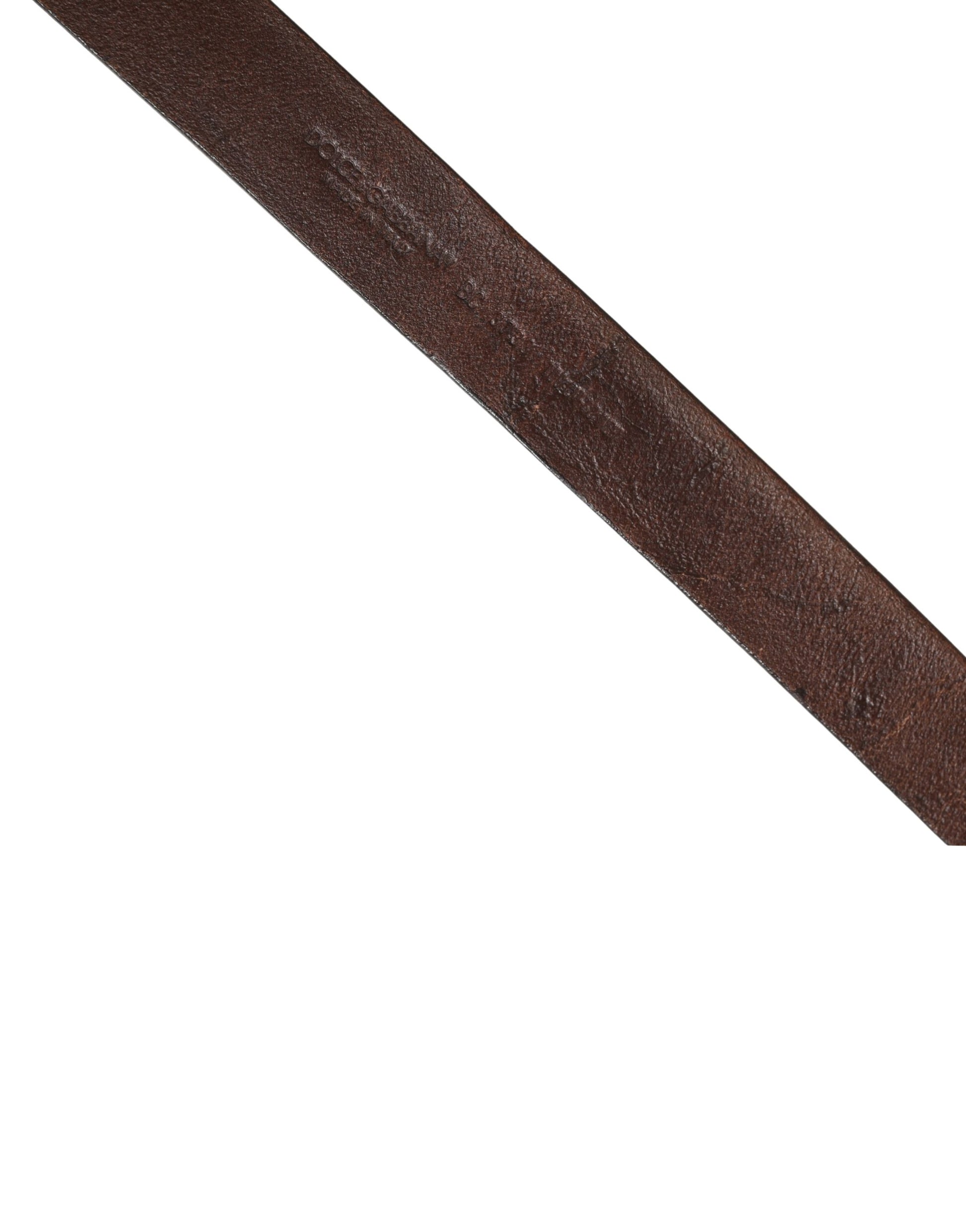 Ceinture Dolce & Gabbana en cuir marron avec boucle métallique siglée pour homme