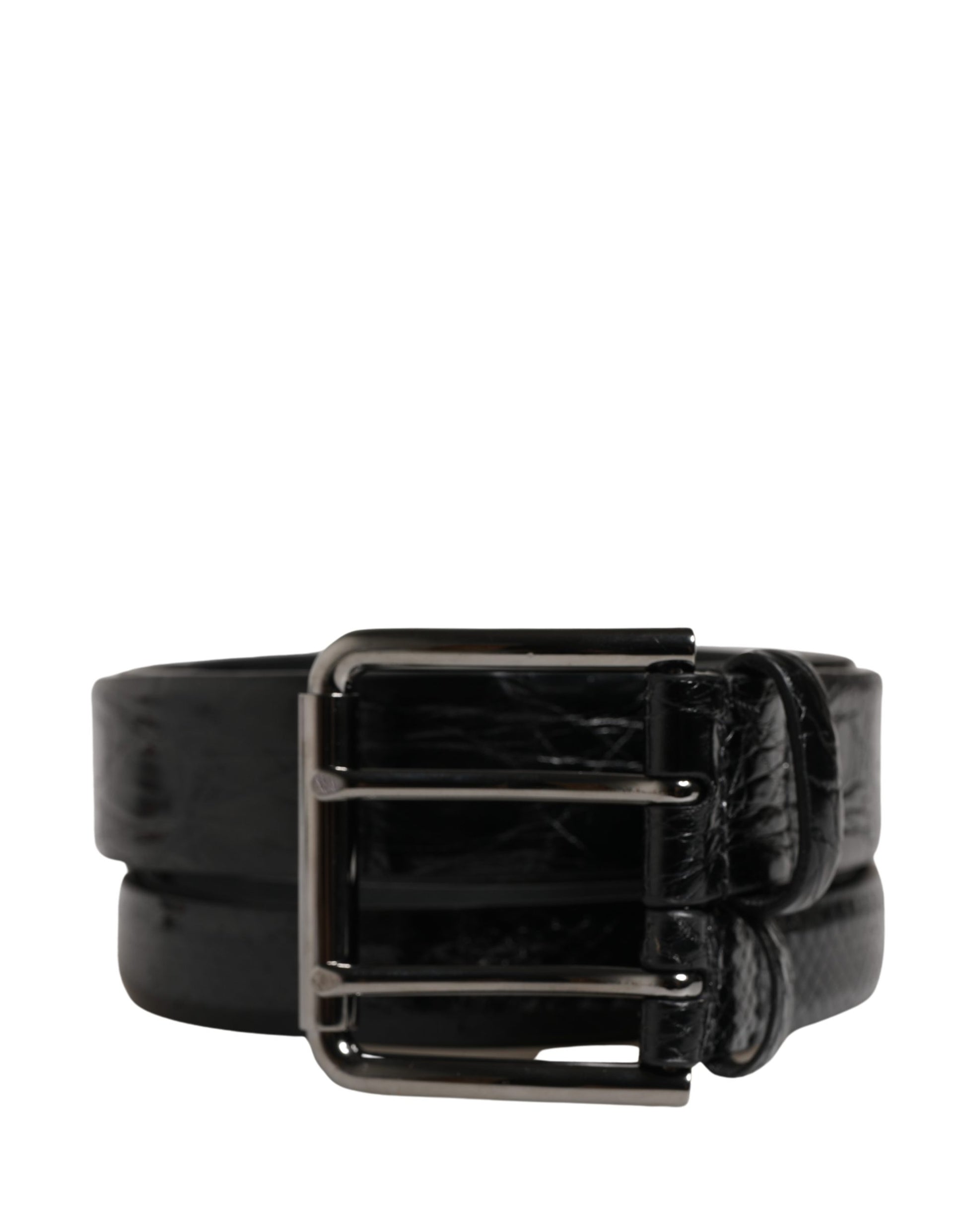 Ceinture Dolce & Gabbana pour homme en cuir exotique noir à double boucle