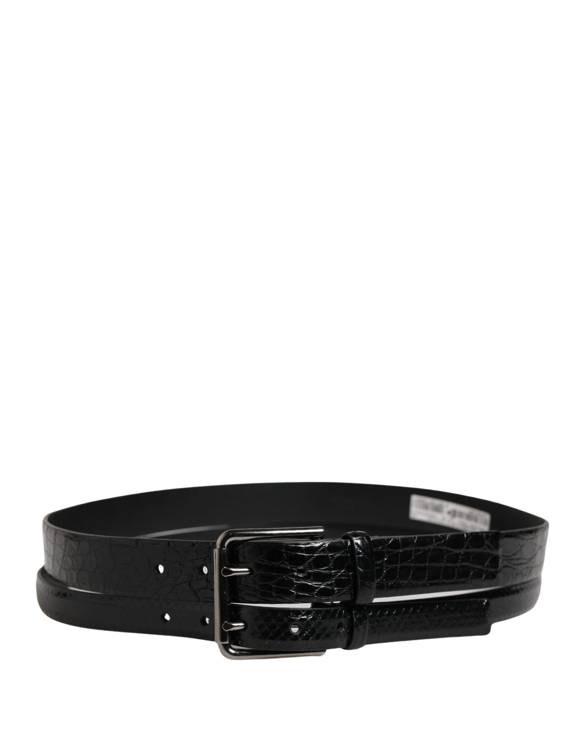 Ceinture Dolce & Gabbana pour homme en cuir exotique noir à double boucle