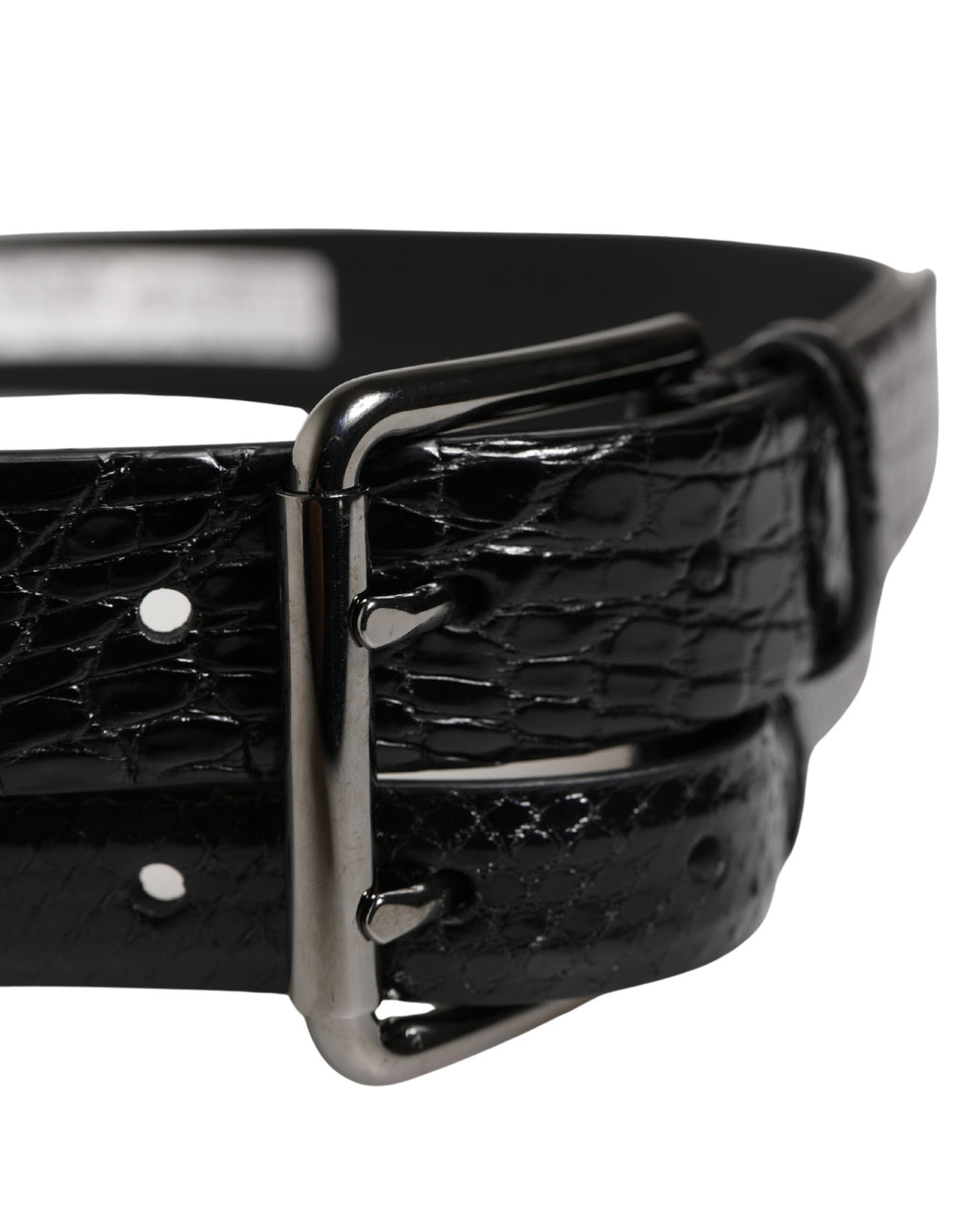 Ceinture Dolce & Gabbana pour homme en cuir exotique noir à double boucle