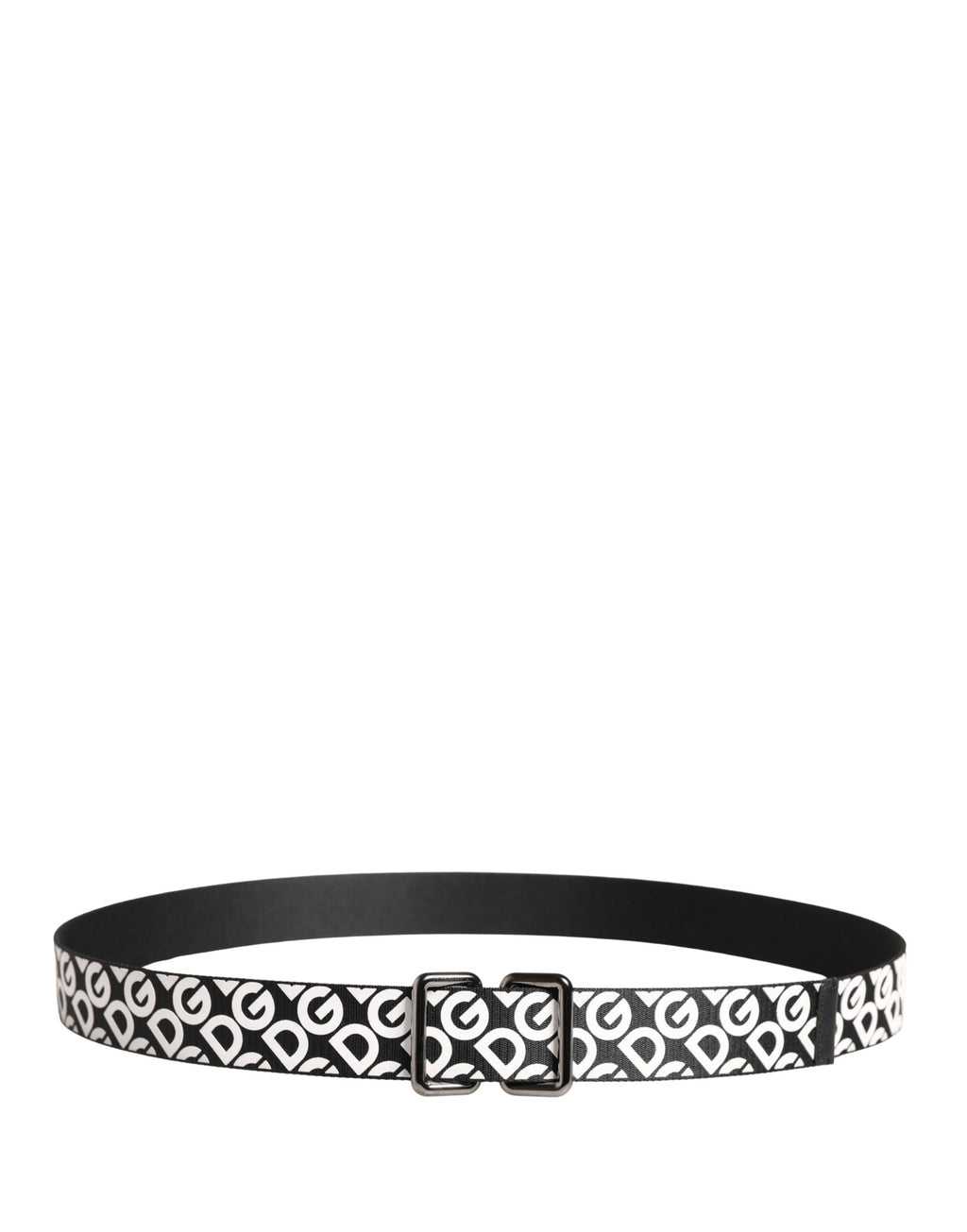 Ceinture Dolce & Gabbana en cuir noir et blanc avec logo et boucle en métal