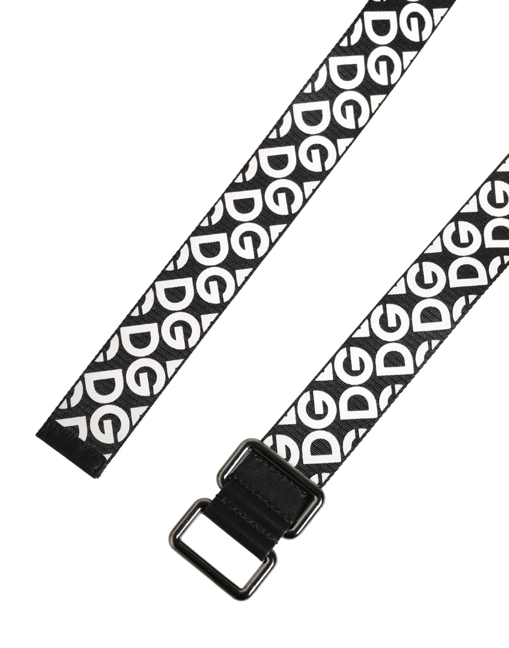 Ceinture Dolce & Gabbana en cuir noir et blanc avec logo et boucle en métal