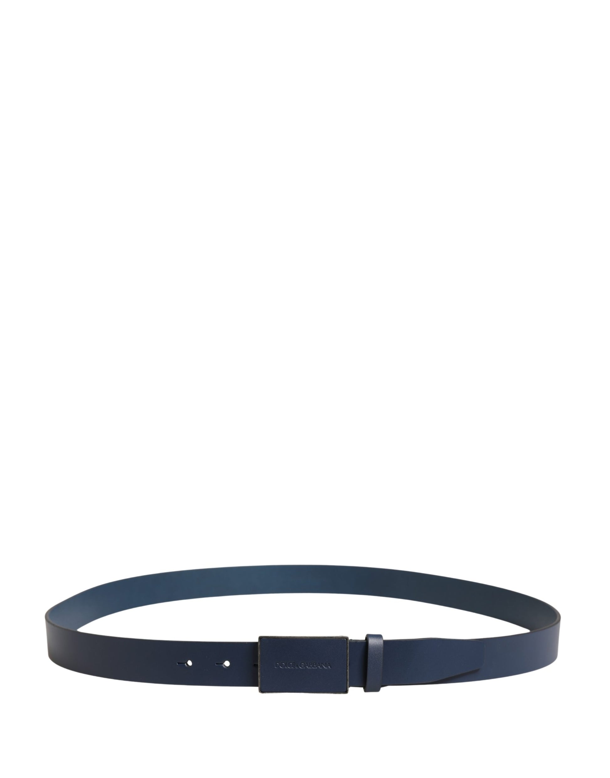 Ceinture Dolce & Gabbana en cuir de veau bleu avec boucle ardillon en métal ornée du logo