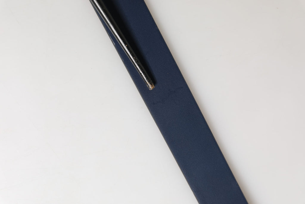 Ceinture Dolce & Gabbana en cuir de veau bleu avec boucle ardillon en métal ornée du logo