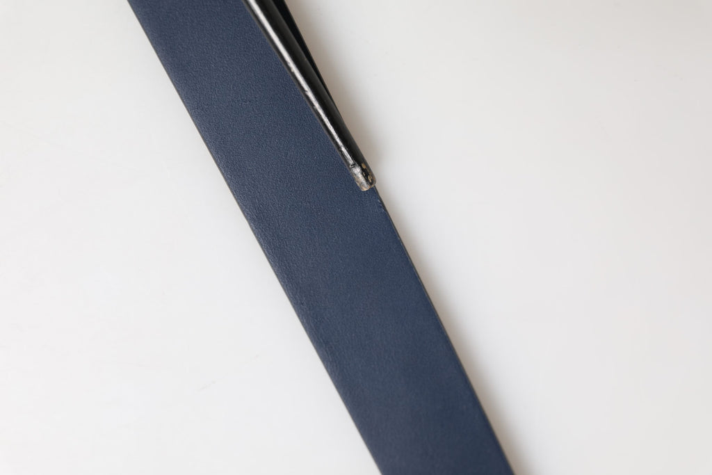 Ceinture Dolce & Gabbana en cuir de veau bleu avec boucle ardillon en métal ornée du logo