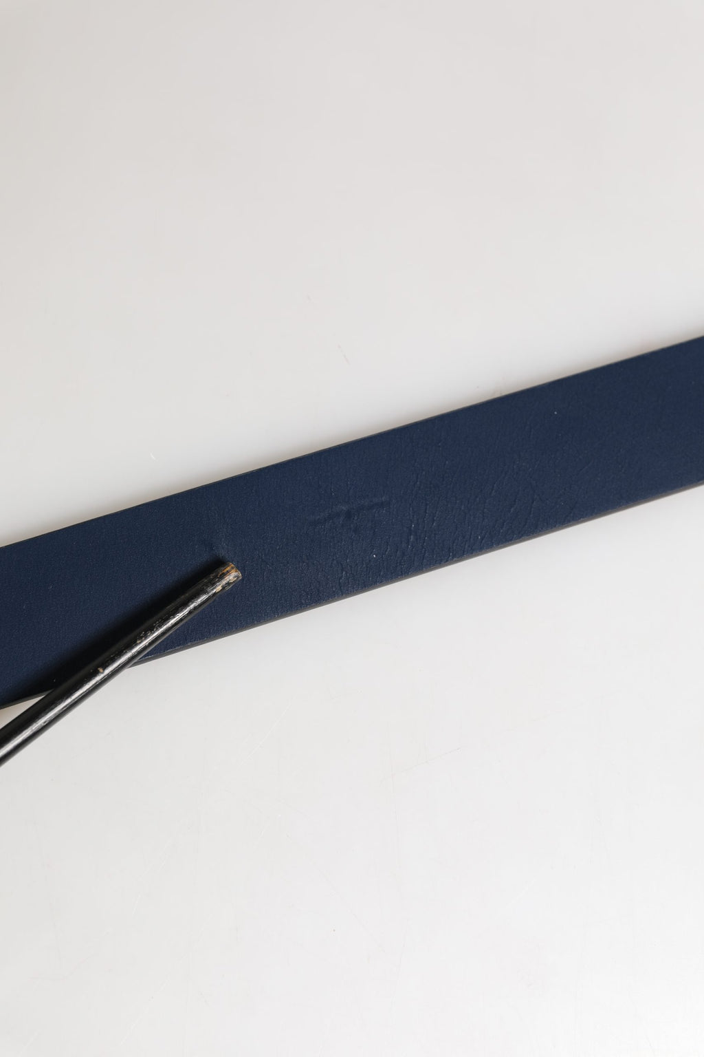 Ceinture Dolce & Gabbana Homme en cuir de veau bleu à boucle ardillon en métal ornée du logo