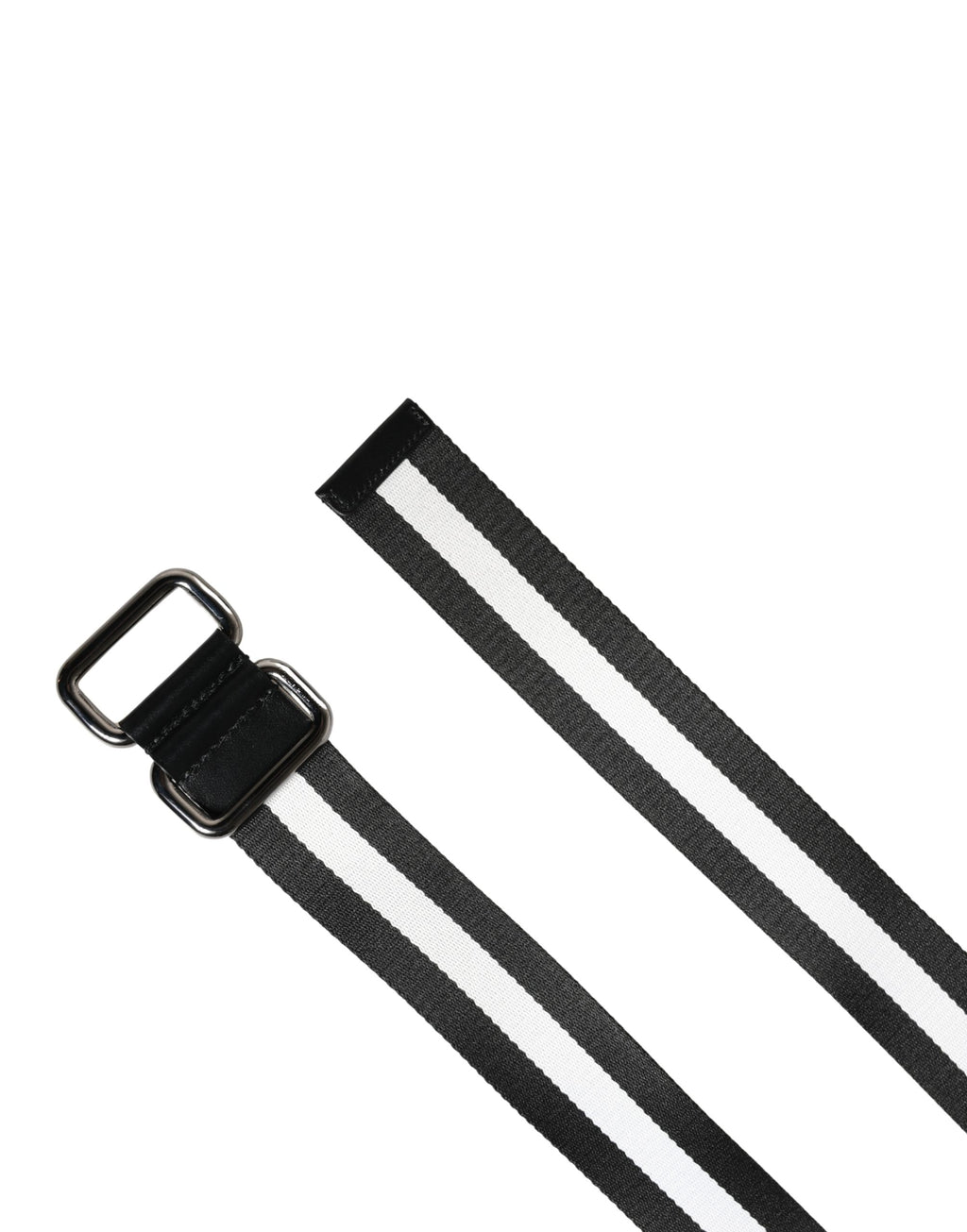 Ceinture Dolce & Gabbana pour homme en nylon noir et blanc avec boucle métallique siglée