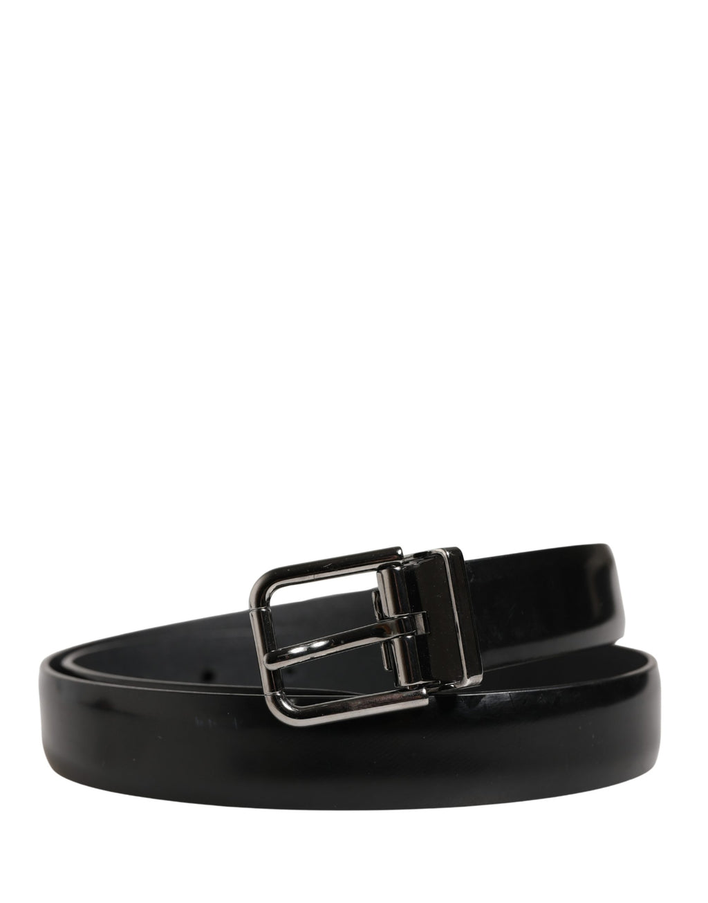 Ceinture classique Dolce & Gabbana en cuir noir avec boucle en métal pour homme