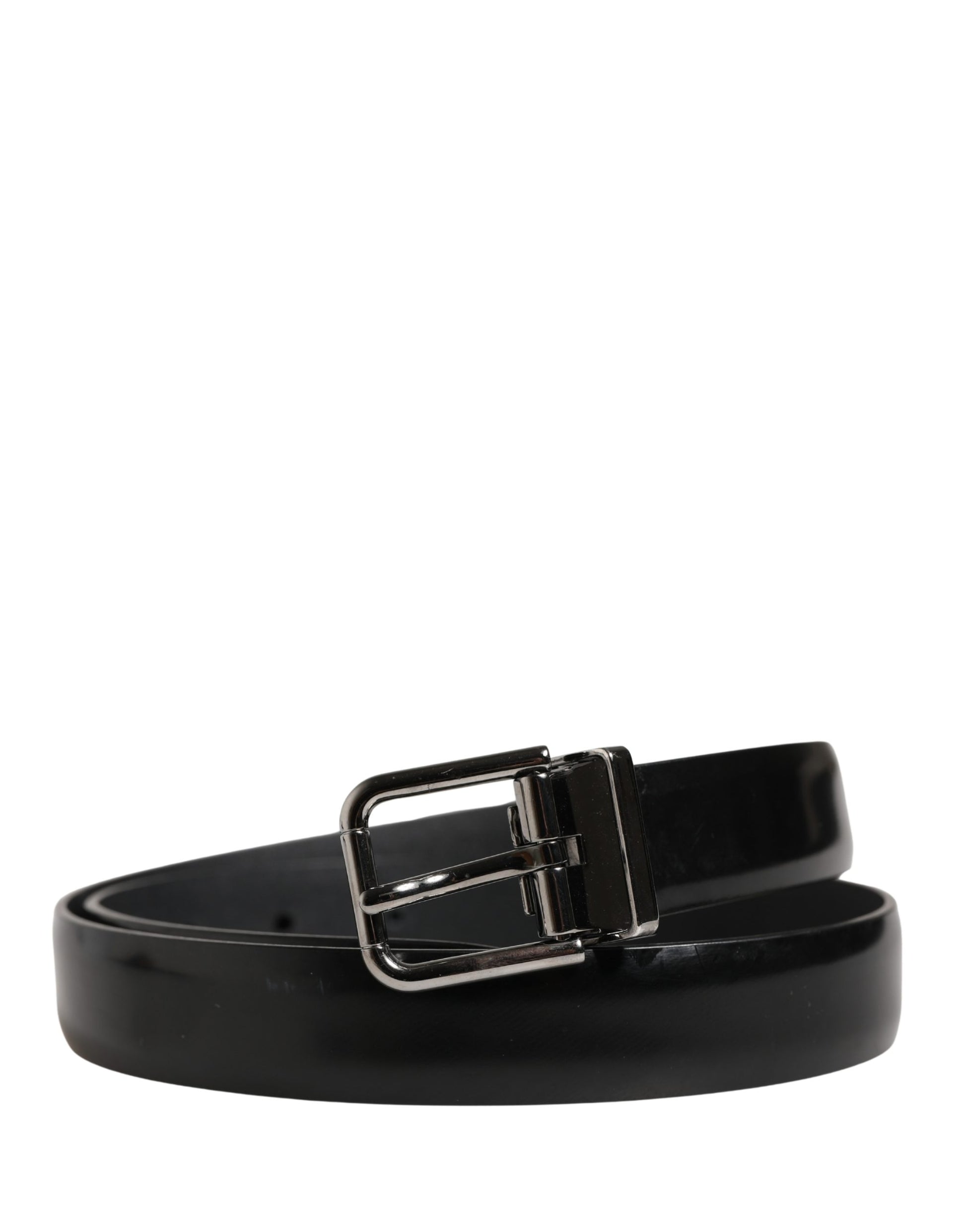 Ceinture classique Dolce & Gabbana en cuir noir avec boucle en métal pour homme