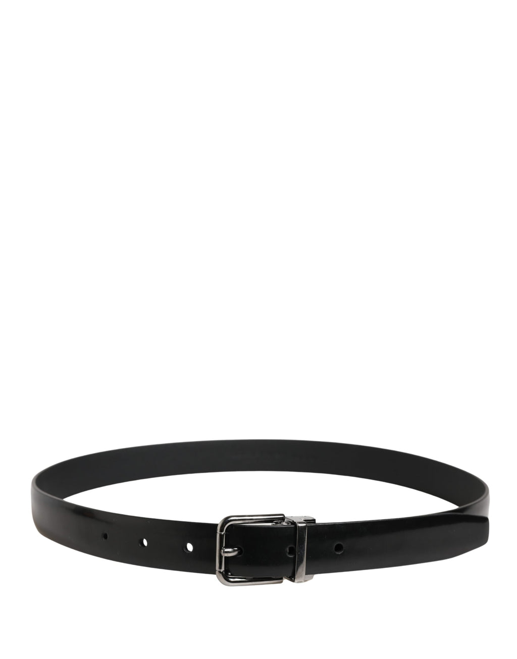 Ceinture classique Dolce & Gabbana en cuir noir avec boucle en métal pour homme