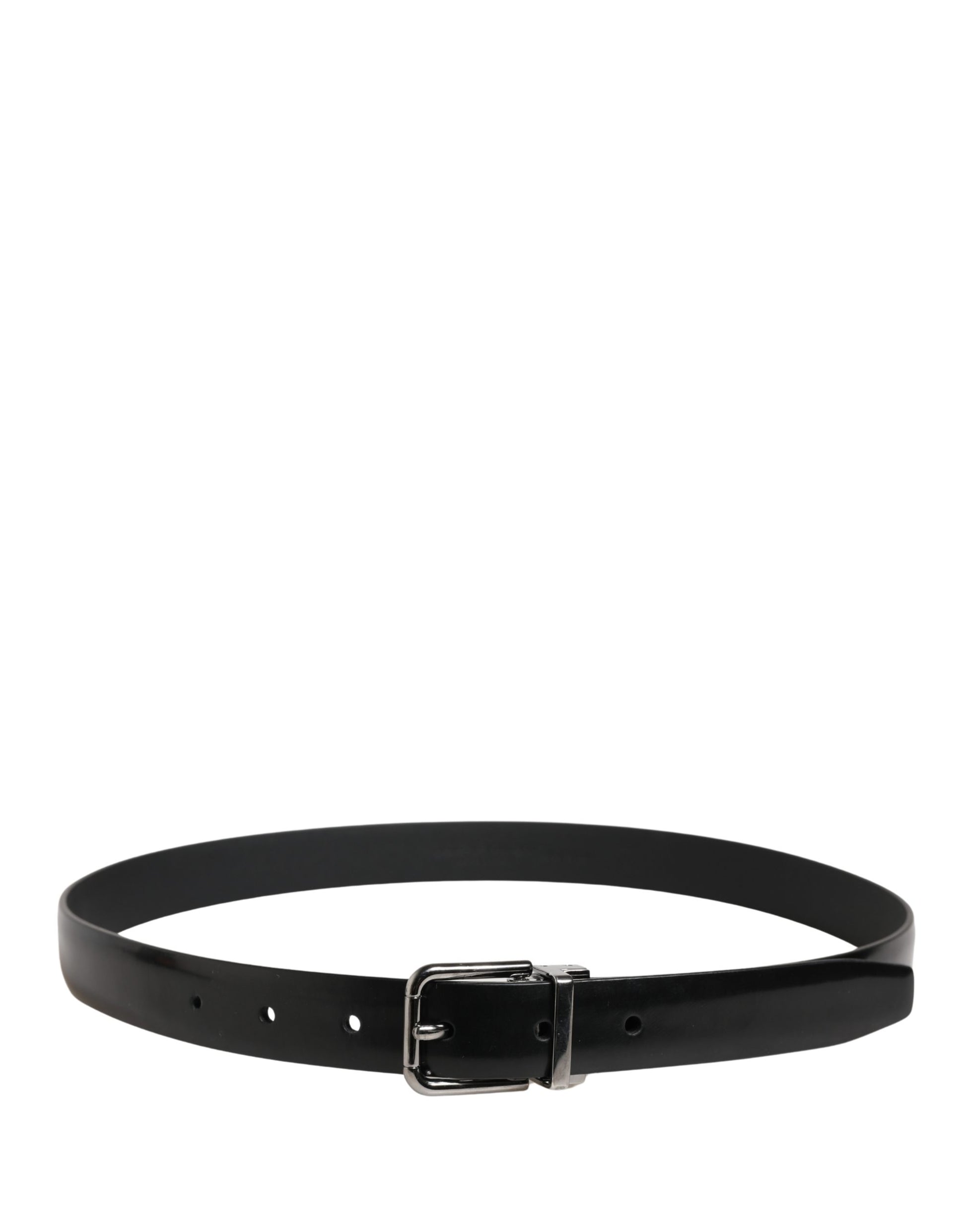 Ceinture classique Dolce & Gabbana en cuir noir avec boucle en métal pour homme