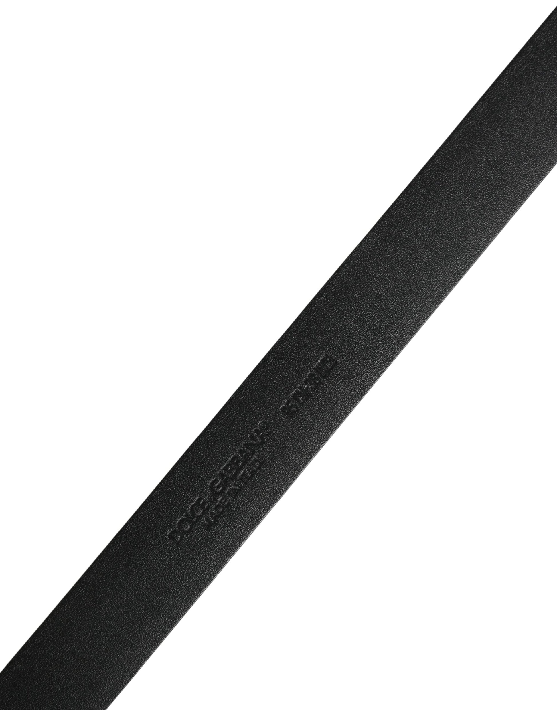 Ceinture classique Dolce & Gabbana en cuir noir avec boucle en métal pour homme
