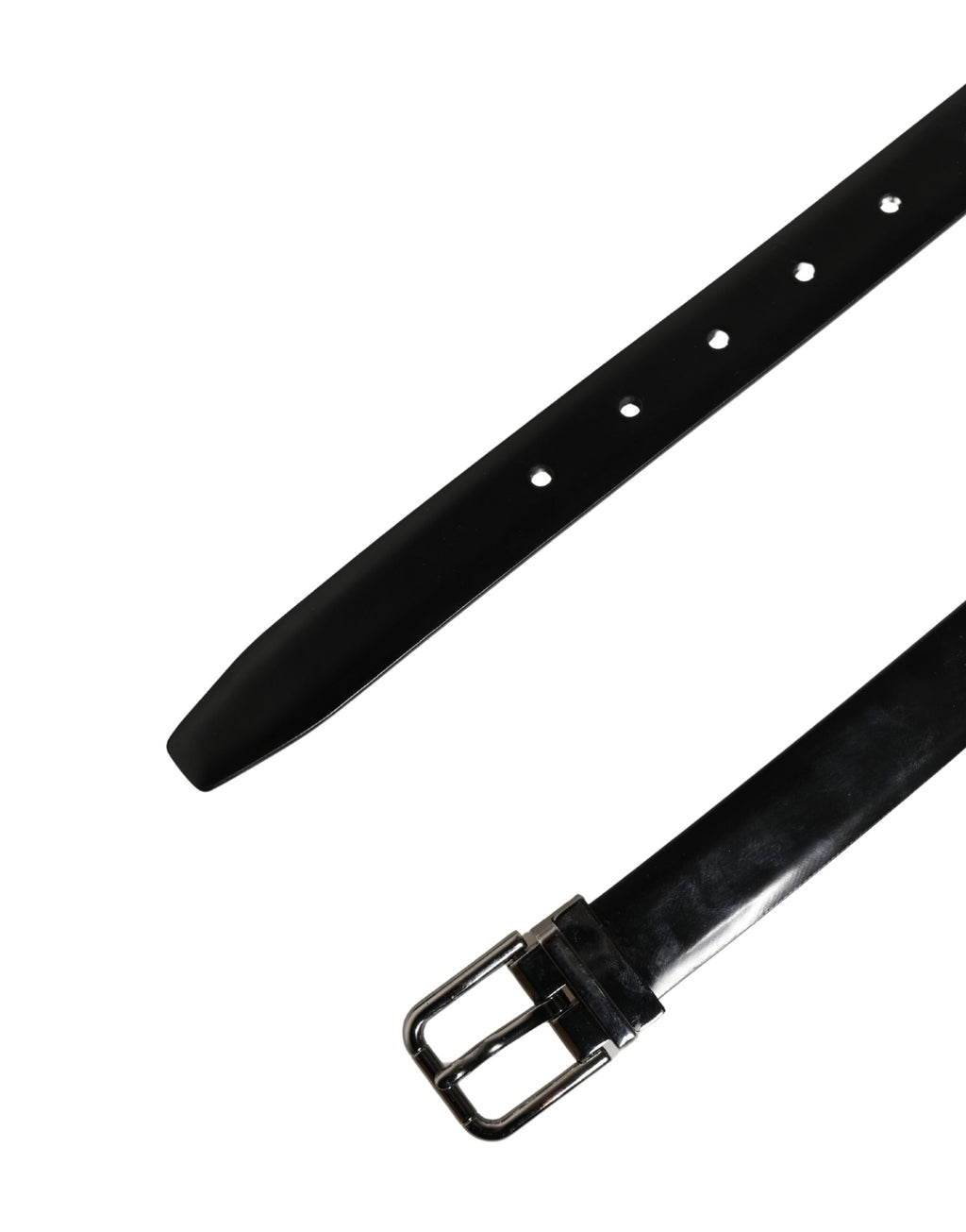 Ceinture classique Dolce & Gabbana en cuir noir avec boucle en métal pour homme
