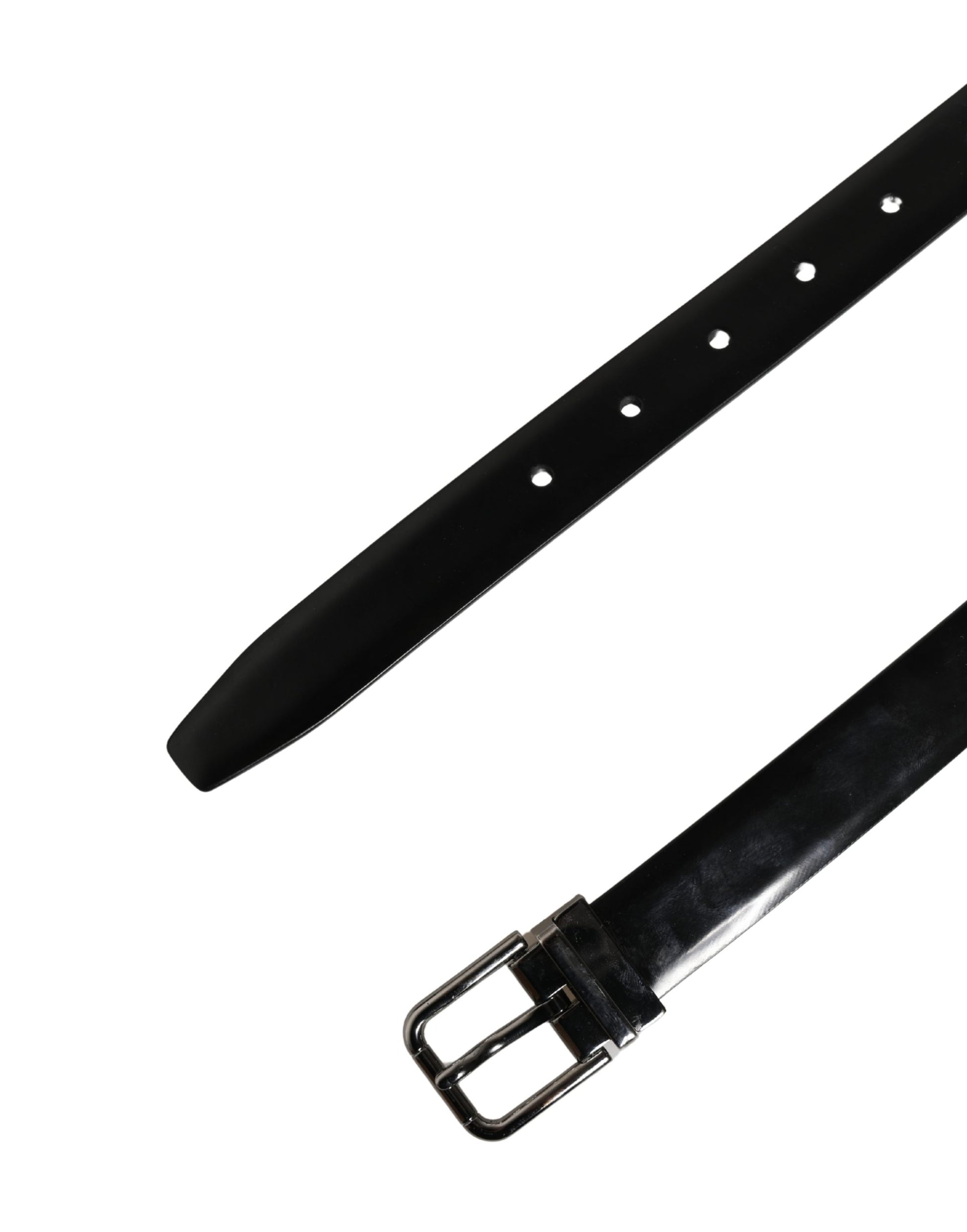 Ceinture classique Dolce & Gabbana en cuir noir avec boucle en métal pour homme