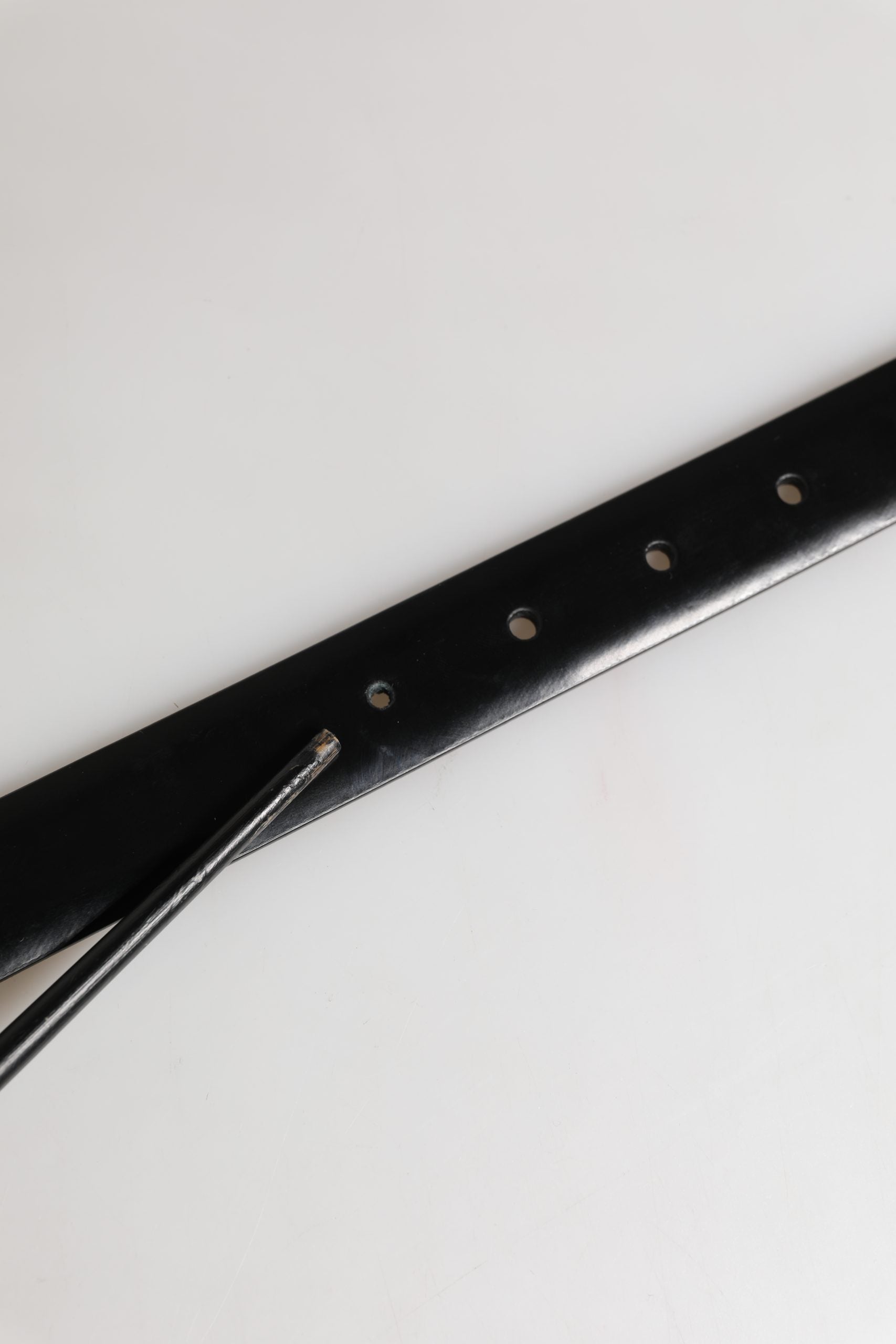 Ceinture classique Dolce & Gabbana en cuir noir avec boucle en métal pour homme